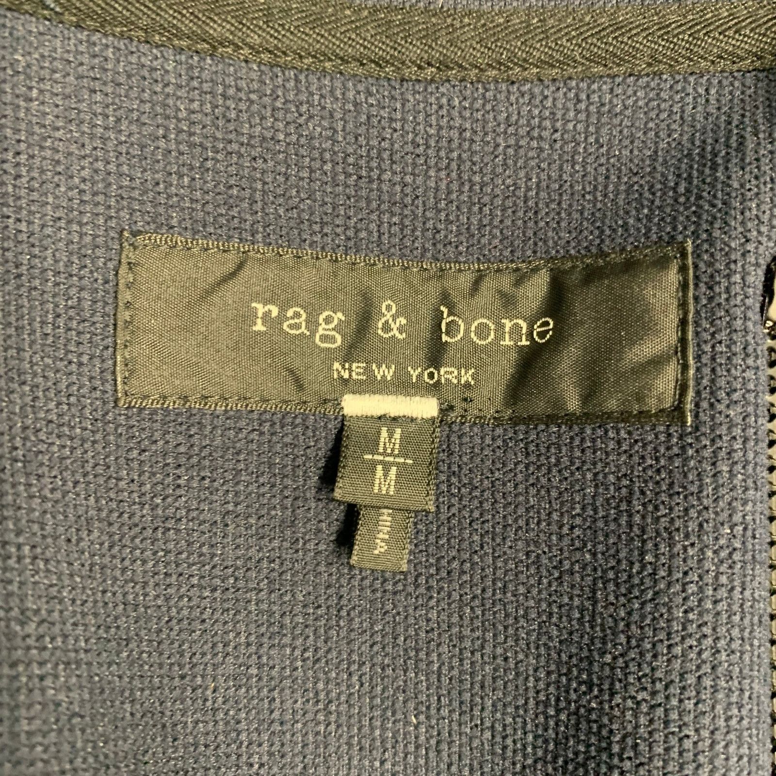 Rag & Bone RAG & BONE M Navy Black Color Block Polyester Zip Bomber Size US M / EU 48-50 / 2 - 5 Thumbnail