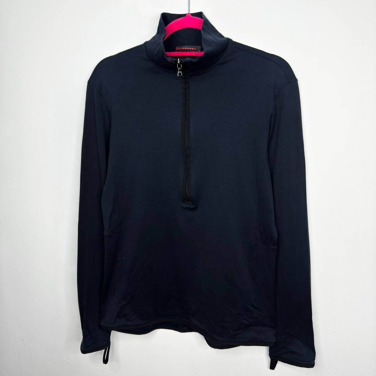 ジャケット・アウター 1998aw prada wool half zip jacket M Prada Asymmetric Navy Half Zip Wool Jacket FW 1998 - S/M