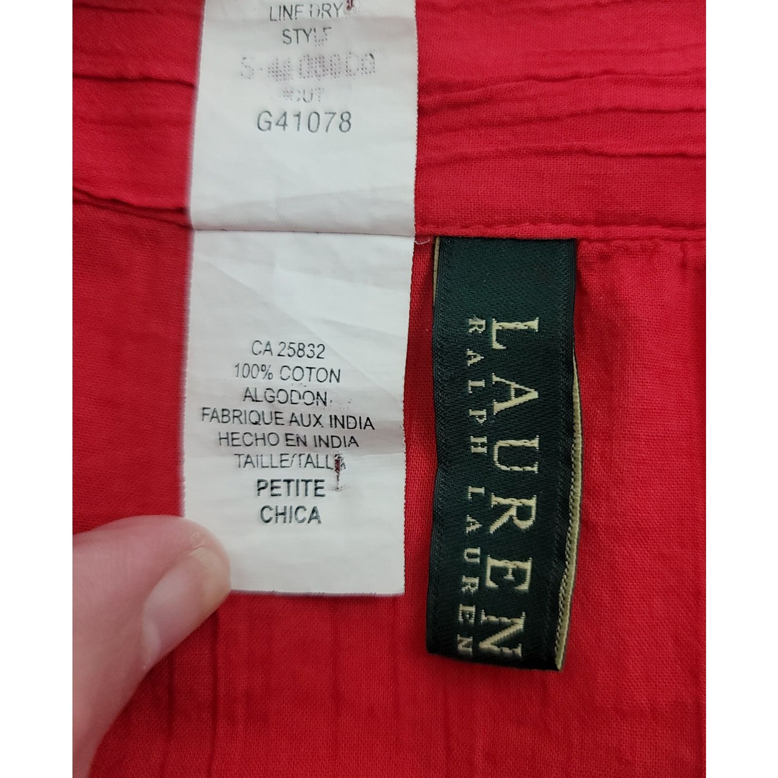 Lauren Ralph Lauren Lauren Ralph Lauren Red Pleated Long Sleeves Top/Dress Small Size S / US 4 / IT 40 - 4 Thumbnail