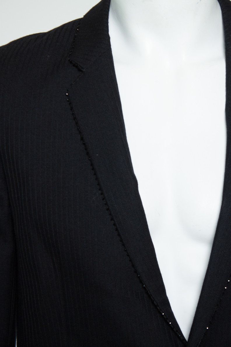 Saint Laurent Paris Saint Laurent, black pinstripe blazer with beads Size 50R - 8 Thumbnail