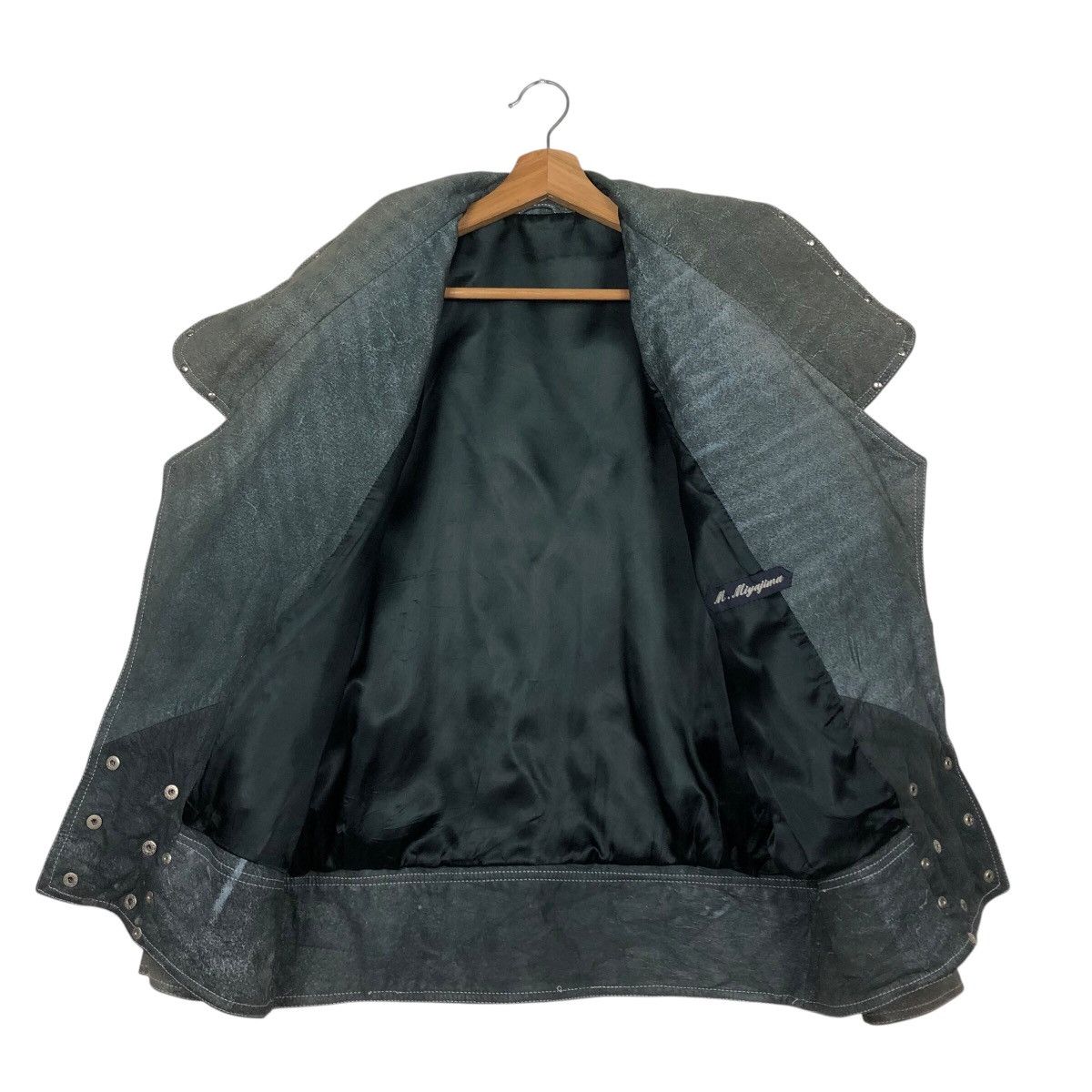Japanese Brand 📌Vintage Leather Biker Jacket M.Mijayima Issey Miyake Size US M / EU 48-50 / 2 - 14 Thumbnail