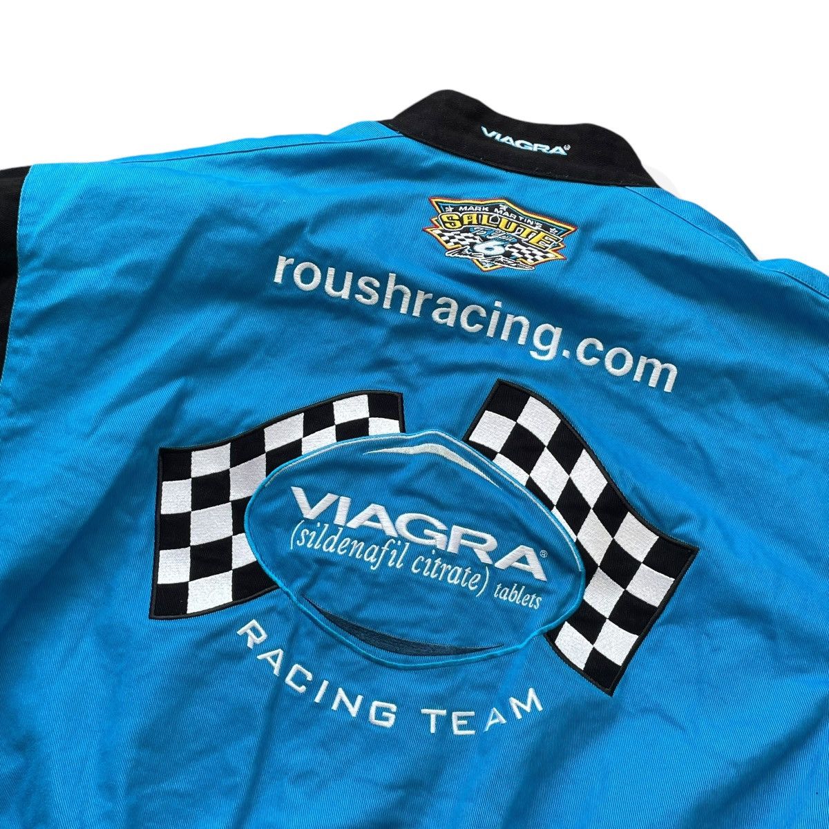Ford × Vintage NASCAR Mark Martins Racing Team "VIAGRA" Bomber Jacket Size US M / EU 48-50 / 2 - 3 Thumbnail