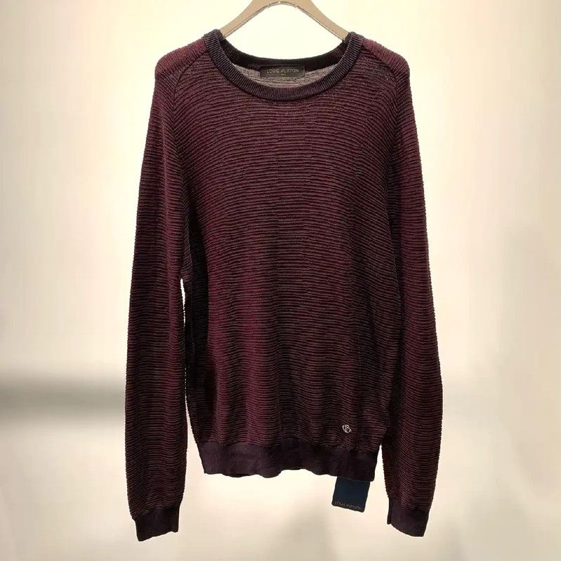 Louis Vuitton Burgundy Cotton Knit Sweater 0089