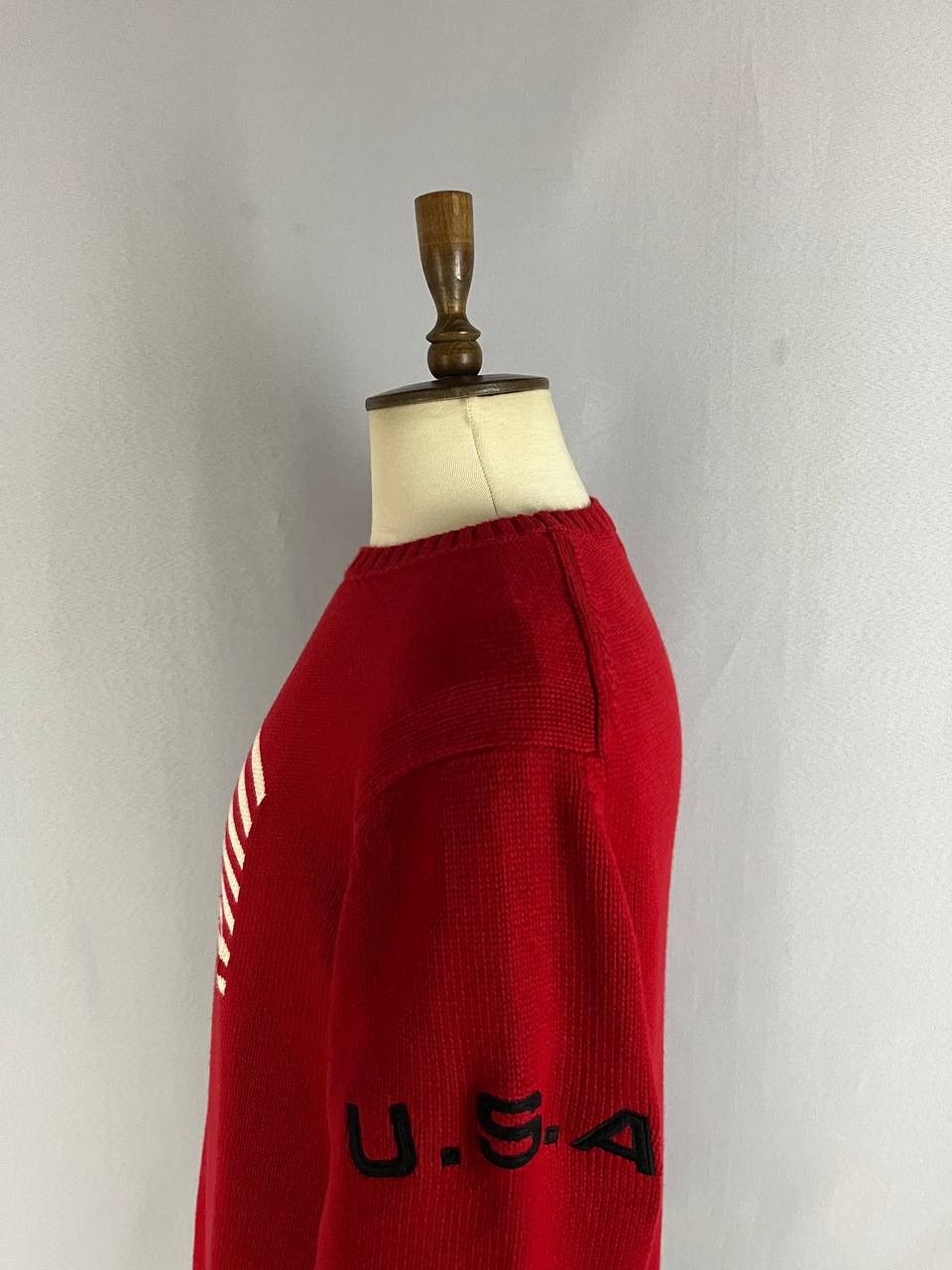 Polo Ralph Lauren Polo Ralph Lauren Sweater Red American Flag Size US XL / EU 56 / 4 - 6 Thumbnail