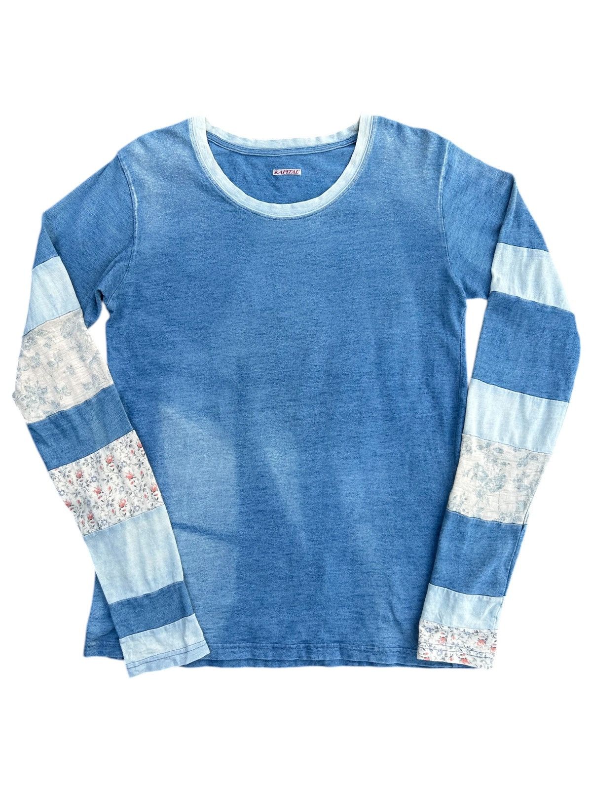 Kapital Kapital Hippies Boro Patchwork indigo Sunfaded tshirt Size US M / EU 48-50 / 2 - 1 Thumbnail