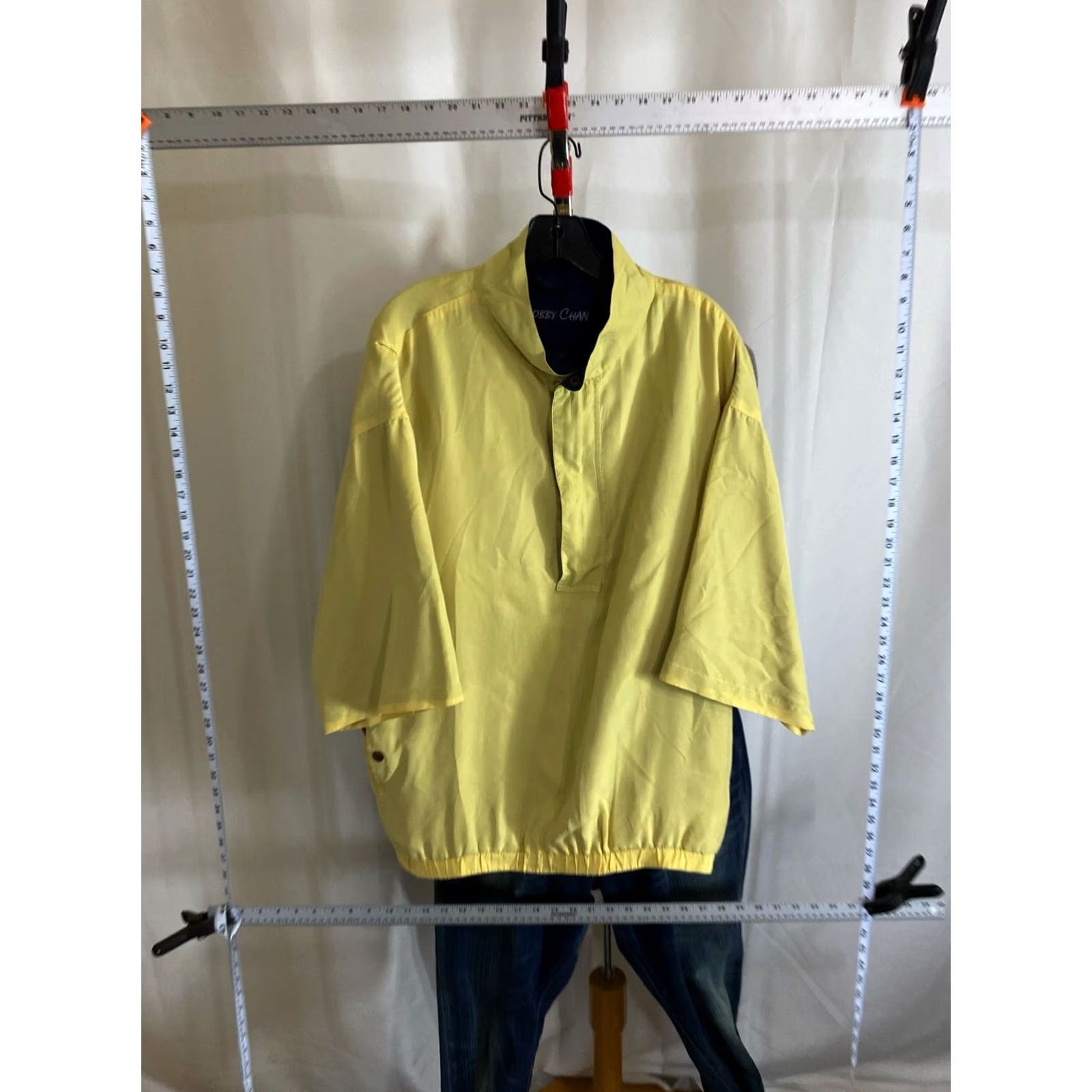 Vintage Bobby Chan 100% Silk Yellwo Golf Wind SWEATER Shirt Large L Shirt Mens Size US L / EU 52-54 / 3 - 2 Thumbnail