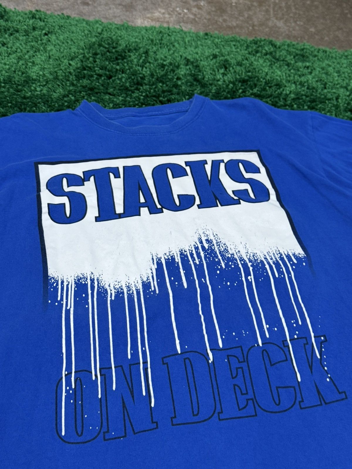Vintage Vintage Paint Drip Stacks on Deck Large Graffiti Blue Size US L / EU 52-54 / 3 - 3 Thumbnail