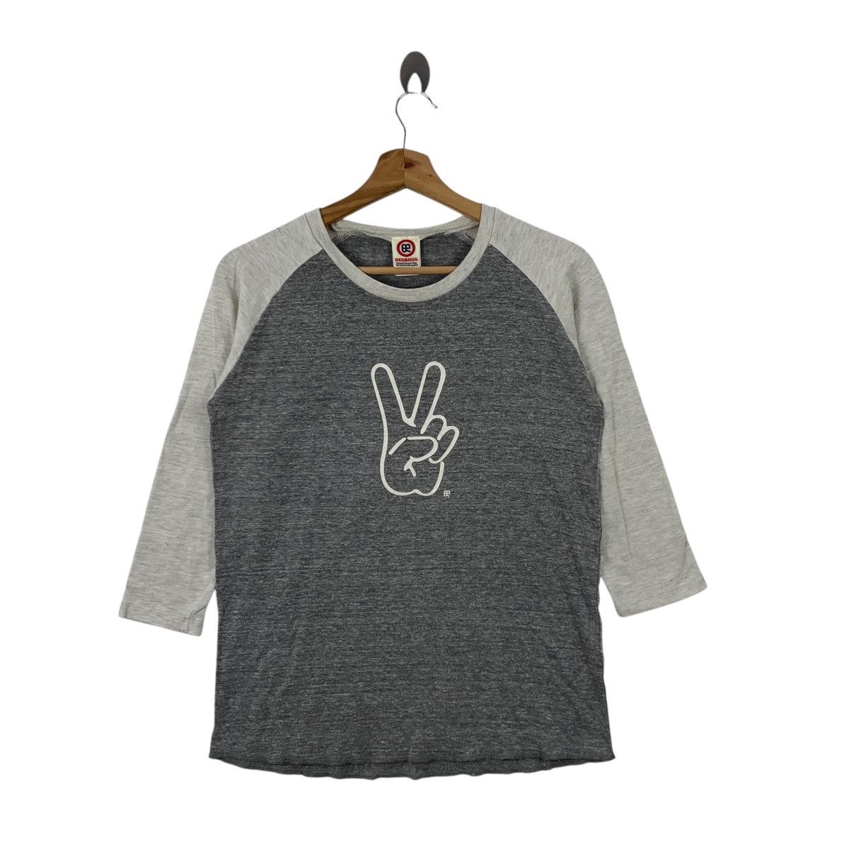 Japanese Brand × Vintage Vintage REDBROS Peace Three Quarter Rayon Tee Shirt Size US M / EU 48-50 / 2 - 1 Thumbnail