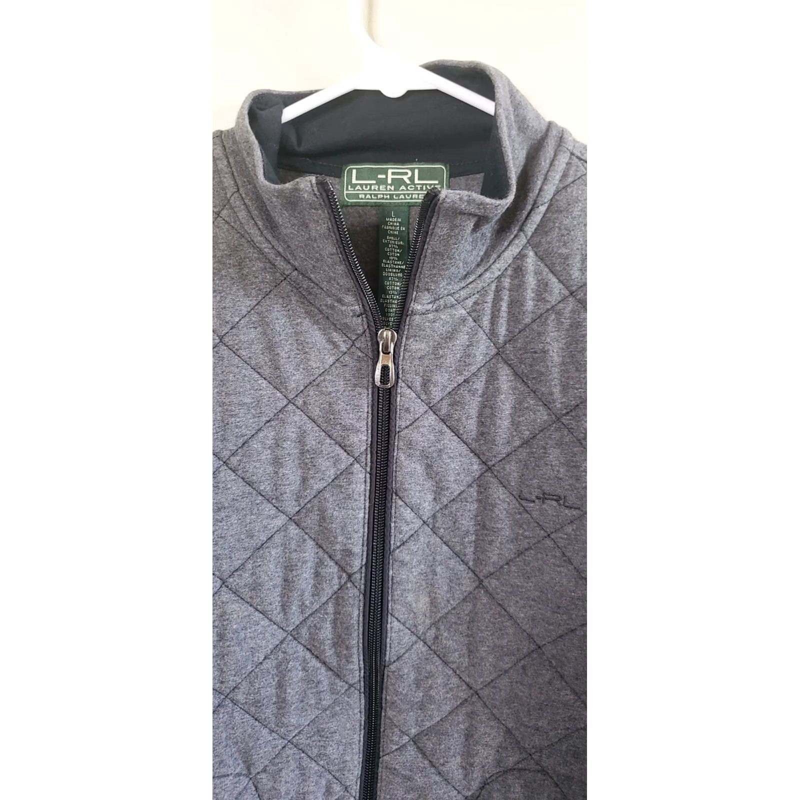 Ralph Lauren VINTAGE? LAUREN ACTIVE Ralph Lauren Women's L Gray Full Zip Quilted Fleece Lined Jacket Size L / US 10 / IT 46 - 5 Thumbnail