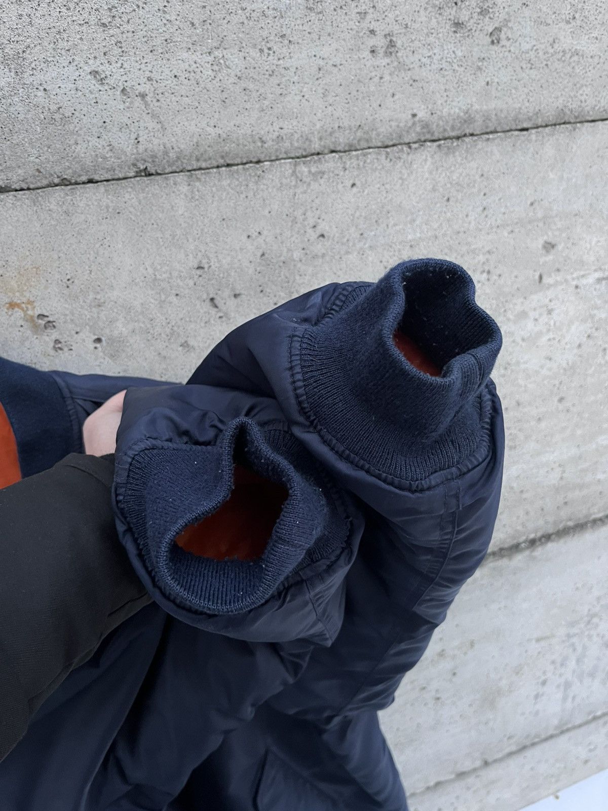 Alpha Industries 90s Korean Reversible Baggy Navy Bomber Winter Jacket Vtg Size US XL / EU 56 / 4 - 6 Thumbnail