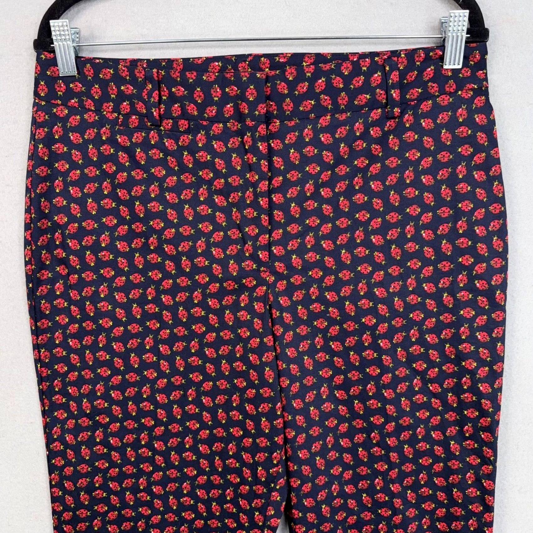 Talbots Talbots Pants Womens 8 Blue Ladybug Print Ankle Straight Cotton Stretch Casual Business Womens Boys? Size 30" / US 8 / IT 44 - 2 Thumbnail