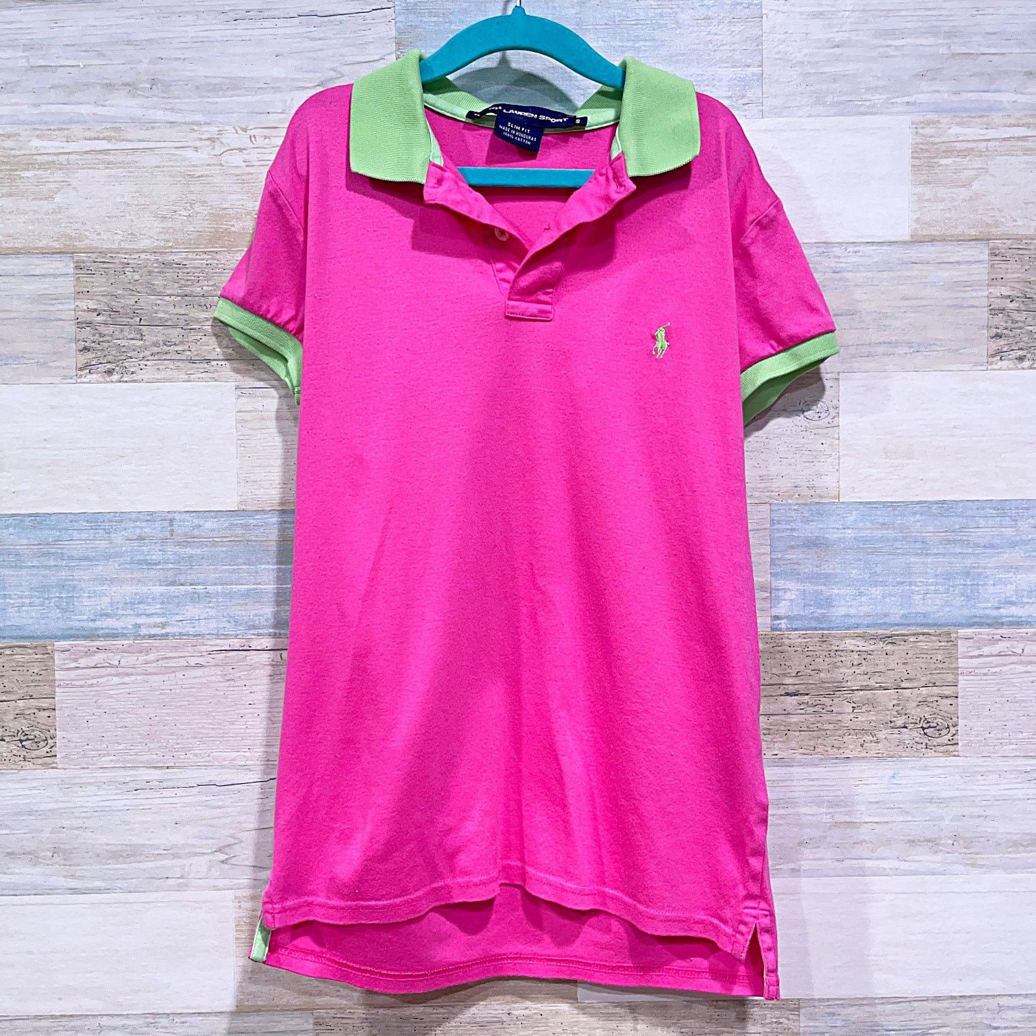 Ralph Lauren Sport Ralph Lauren Sport Y2K Baby Polo Tee Pink Green Slim Prep S Size S / US 4 / IT 40 - 1 Thumbnail