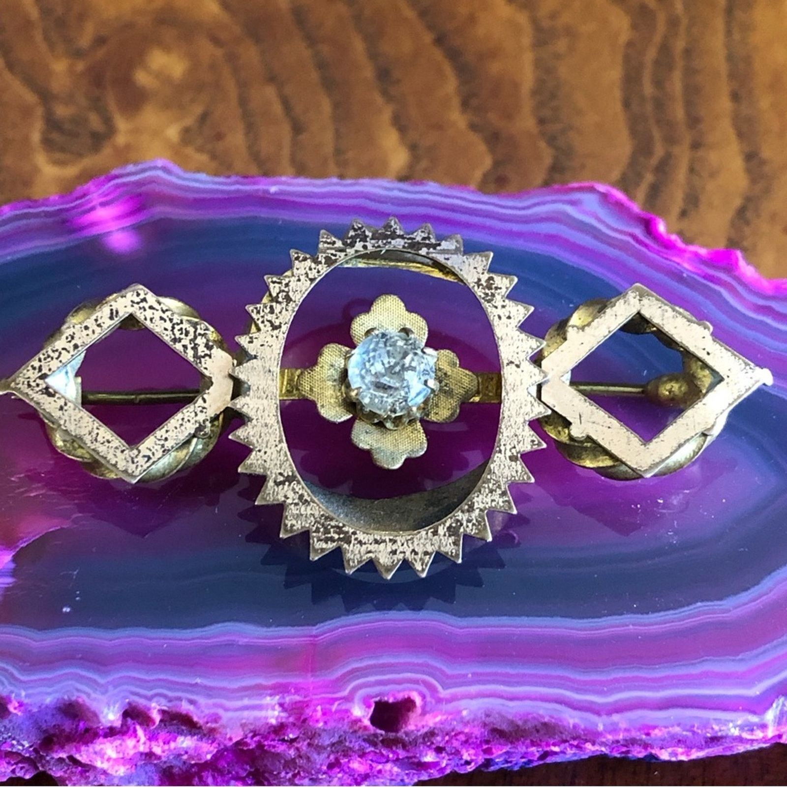 Other Antique Edwardian era Art Nouveau gilt metal c clasp brooch Size ONE SIZE - 12 Thumbnail