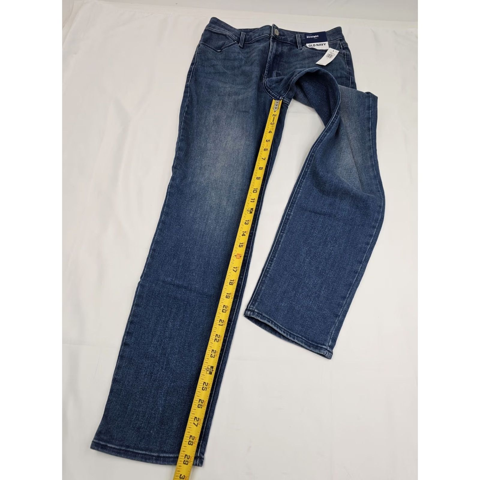 Old Navy Old Navy High Rise Straight Leg Jeans Women 8 Blue Stretch NWT Denim 29x29 Slimming 90s City Jeans Women Size 30" / US 8 / IT 44 - 4 Thumbnail