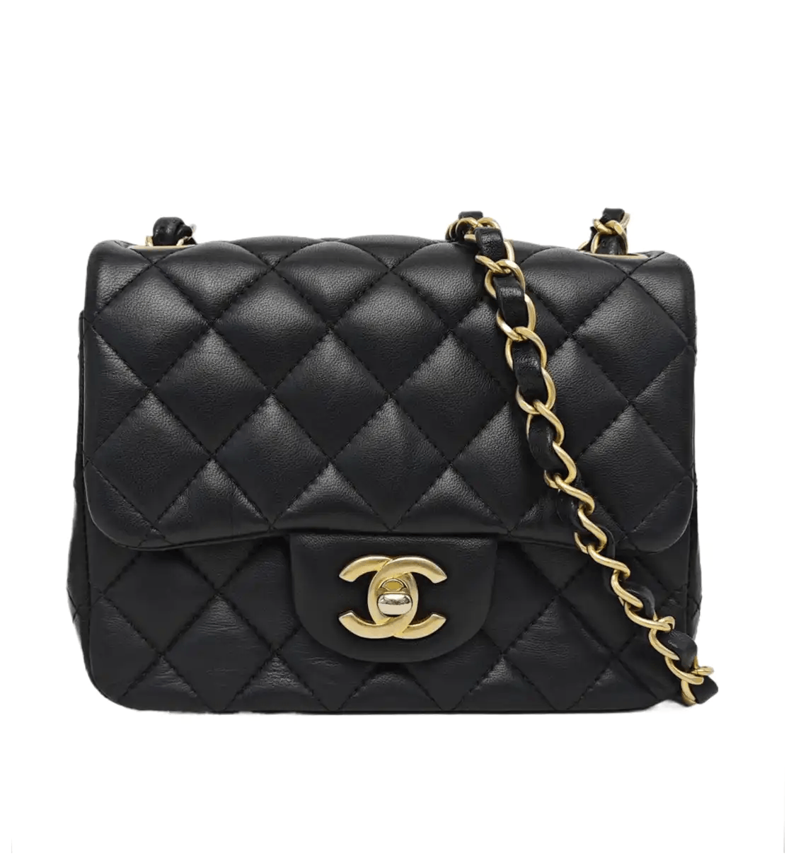 Chanel Classic Flap Mini Black Sheepskin Quilted Square Minishoulder Bag Crossbo, Women's