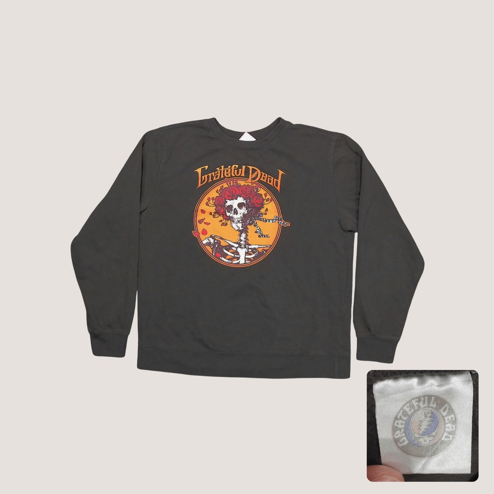 Grateful Dead Grateful Dead 2021 Bertha Boxy Cropped Sweatshirt Dark Gray Size L / US 10 / IT 46 - 1 Thumbnail