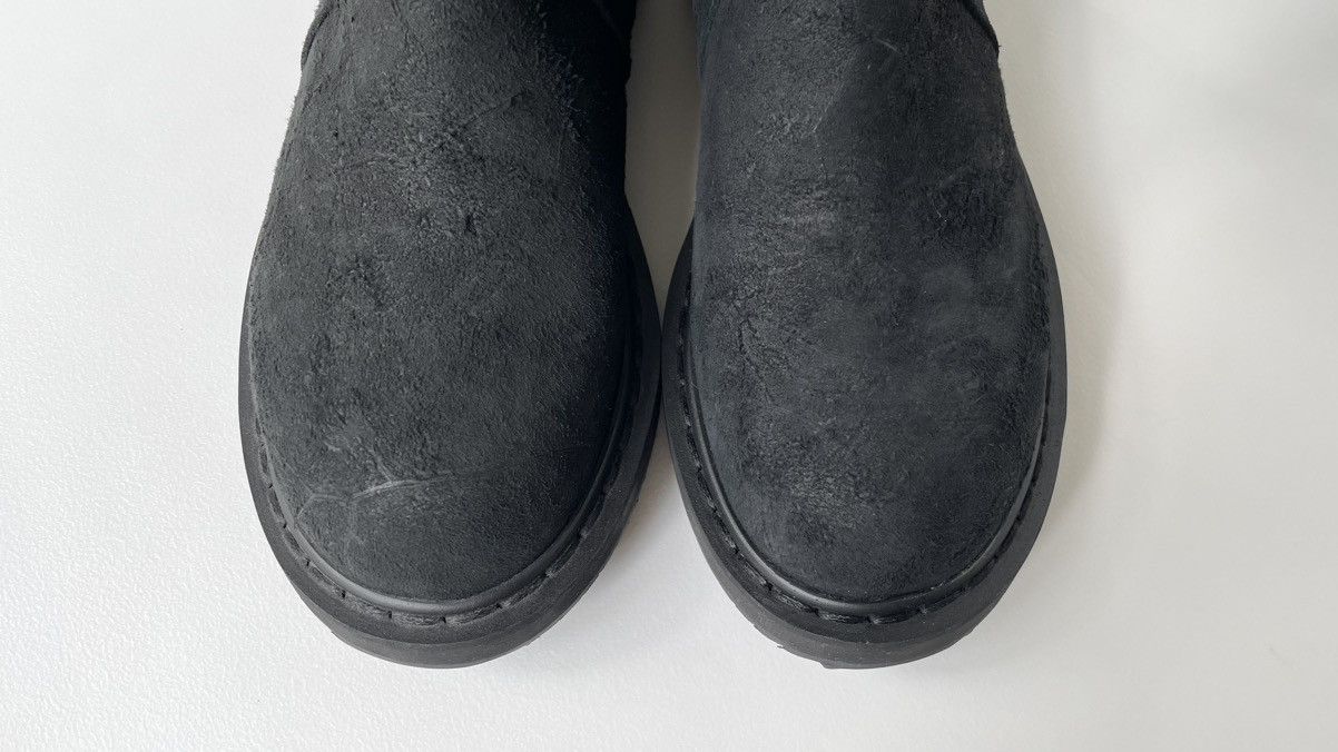 Rick Owens Black Crust Leather 'Mohawk' Combat Boots Size US 7 / IT 37 - 7 Thumbnail