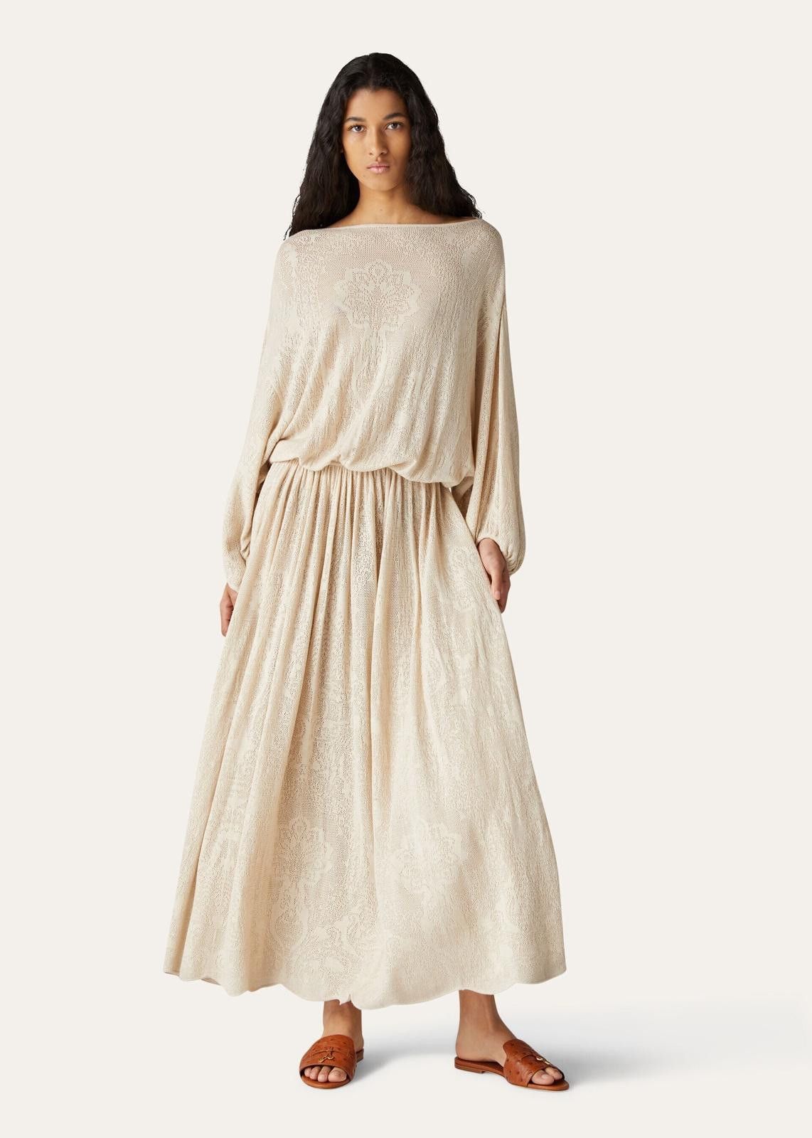 Loro Piana o1srvl11e1224 Virgin Wool Cajamarca Dress in Beige Size L / US 10 / IT 46 - 5 Thumbnail