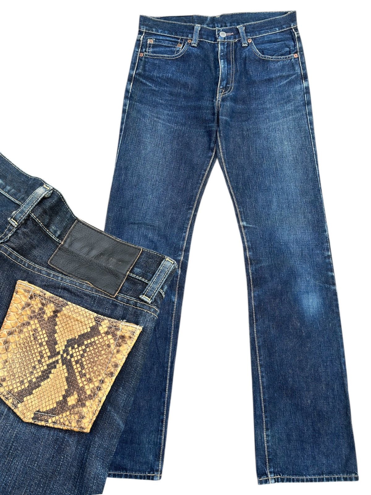 Kapital Vintage Tokyo Jeans Handcraft Snake Skin Pocket Denim Jeans Size US 30 / EU 46 - 1 Thumbnail