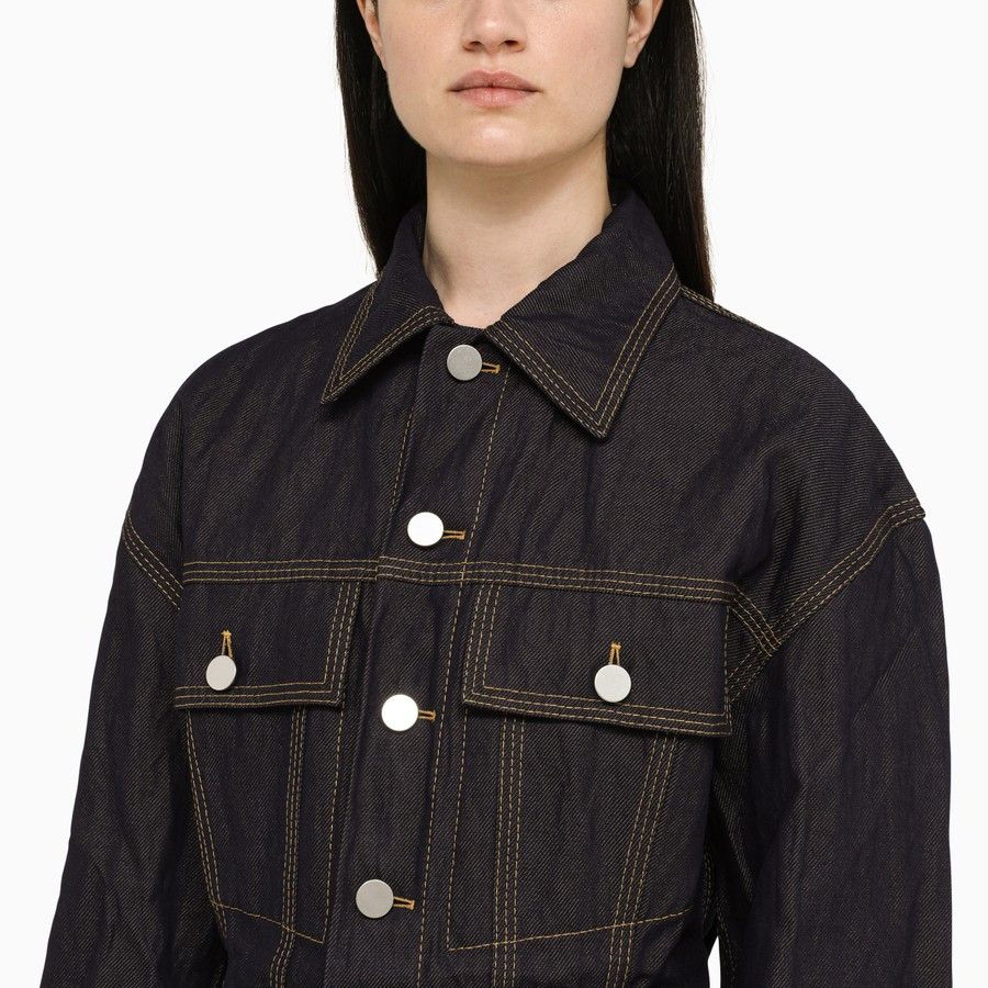 Bottega Veneta o1d2blof0824 Denim Jacket in Dark Blue Size XS / US 0-2 / IT 36-38 - 4 Thumbnail