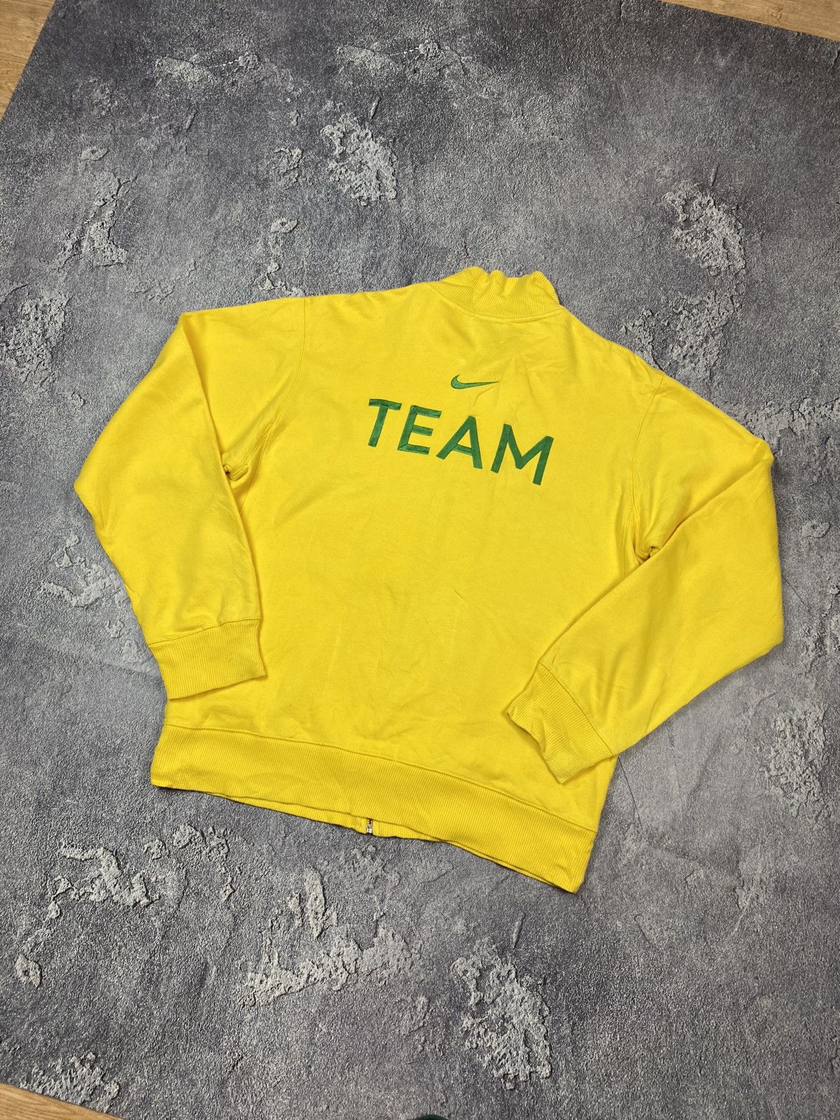 Nike Vintage 00s Nike Team Yellow Full Zip High Neck Y2K Size US L / EU 52-54 / 3 - 8 Thumbnail