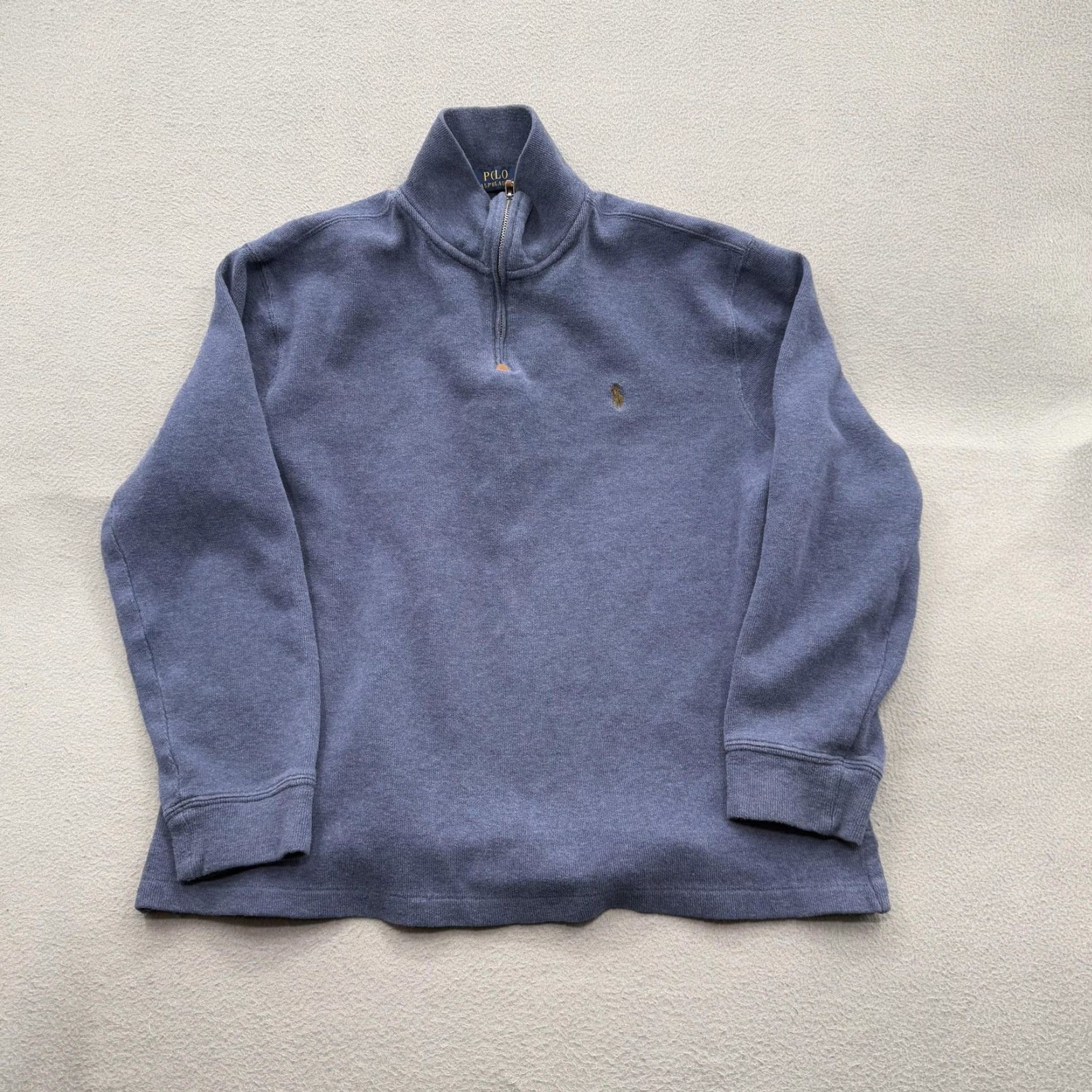 Polo Ralph Lauren Polo Ralph Lauren Sweater Mens Large Blue Half Zip Pullover Mock Neck Pony Logo Knit Pullover Long Sleeve 100% Cotton Casual Size US L / EU 52-54 / 3 - 2 Thumbnail