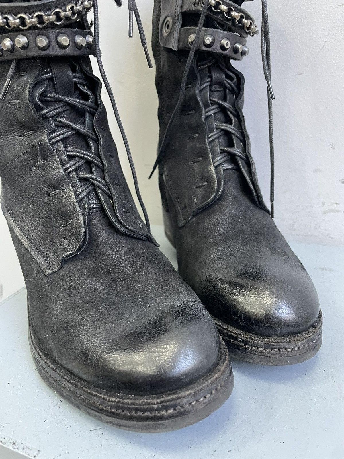 A.S.98 A.S.98 black leather boots gothic biker y2k style Size US 7.5 / EU 40-41 - 10 Thumbnail