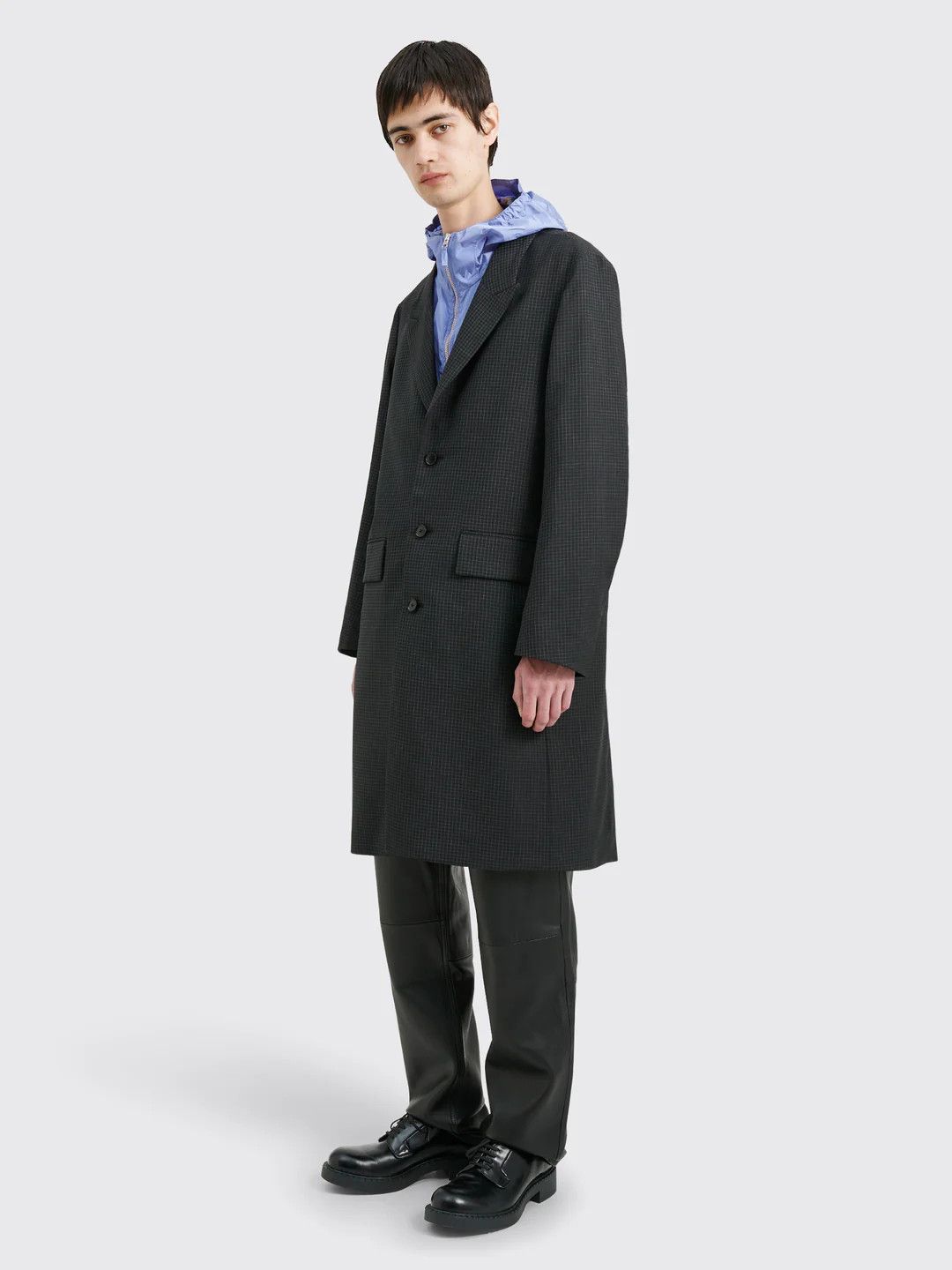 Tres Bien 💚 Très Bien Peak Lapel Coat Virgin Wool Black Check NEW Size US S / EU 44-46 / 1 - 3 Thumbnail