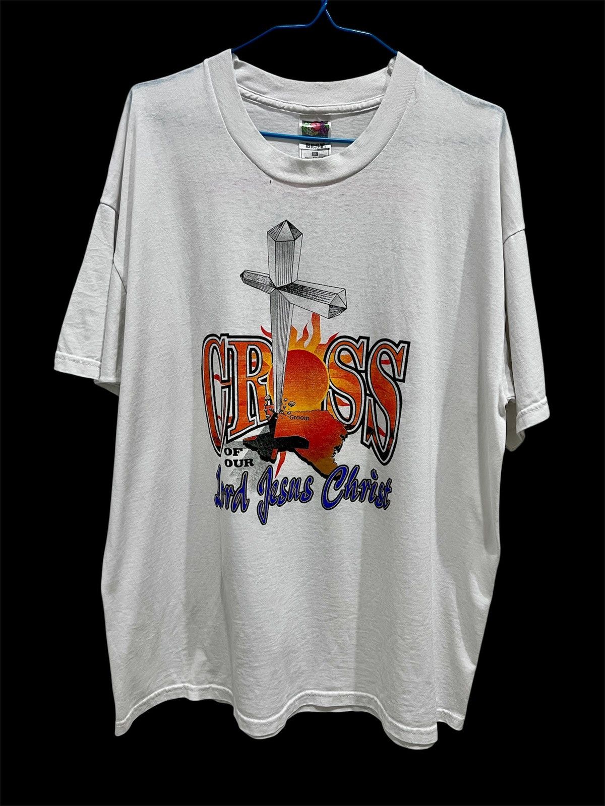 Fruit Of The Loom Vintage CROSS OF OUR Lord Jesus Christ Bible Holy God Tee XL Size US XL / EU 56 / 4 - 2 Thumbnail