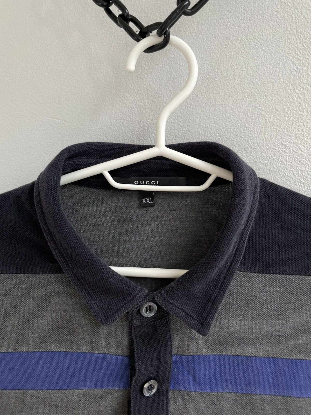 Gucci Gucci Cotton Grey Polo Shirt T Shirt Tee Logo Patched Size US XXL / EU 58 / 5 - 8 Thumbnail