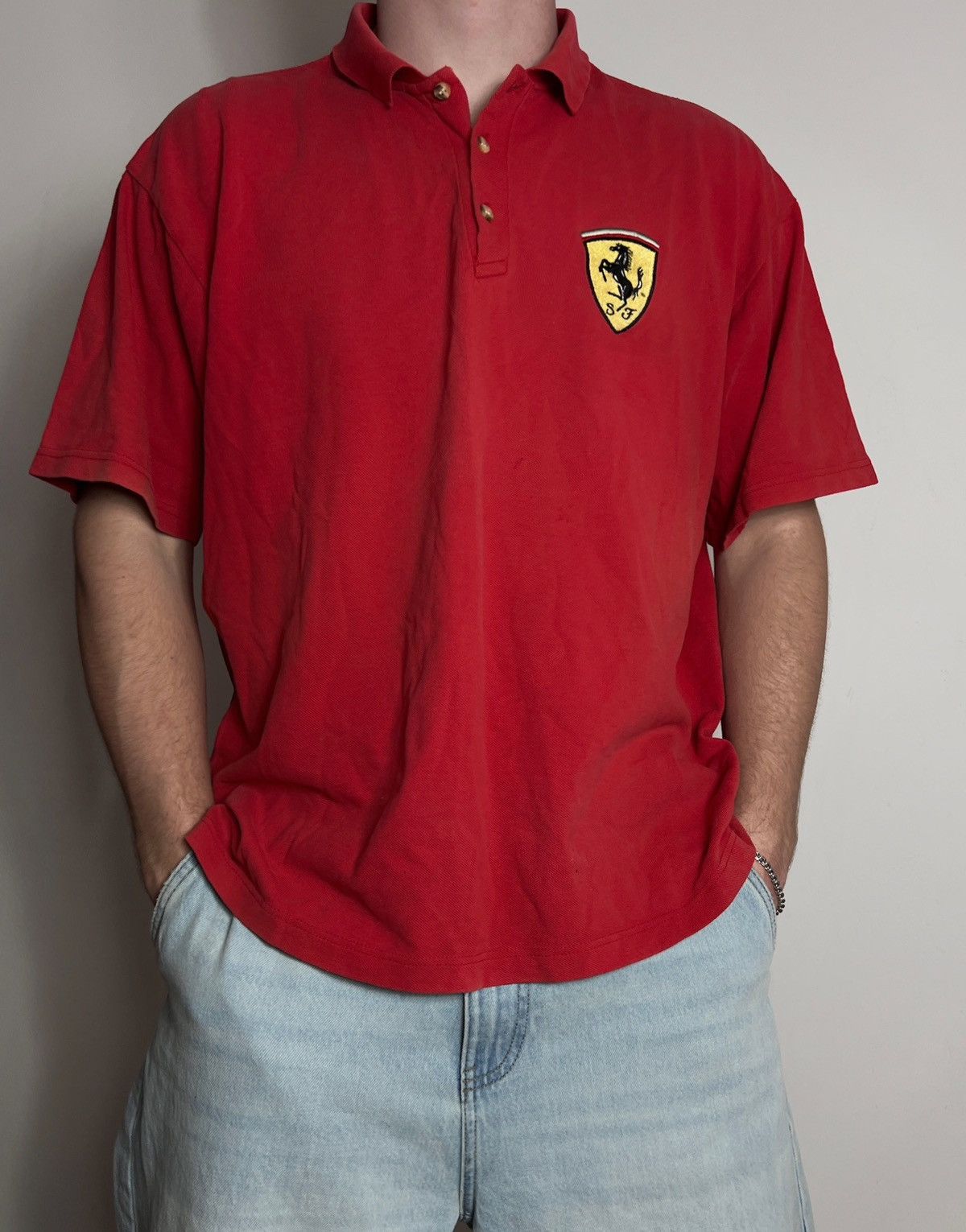 Italic Ferrari mens polo 90s vintage Nice Man Sportswear ferrari Size US XL / EU 56 / 4 - 1 Thumbnail