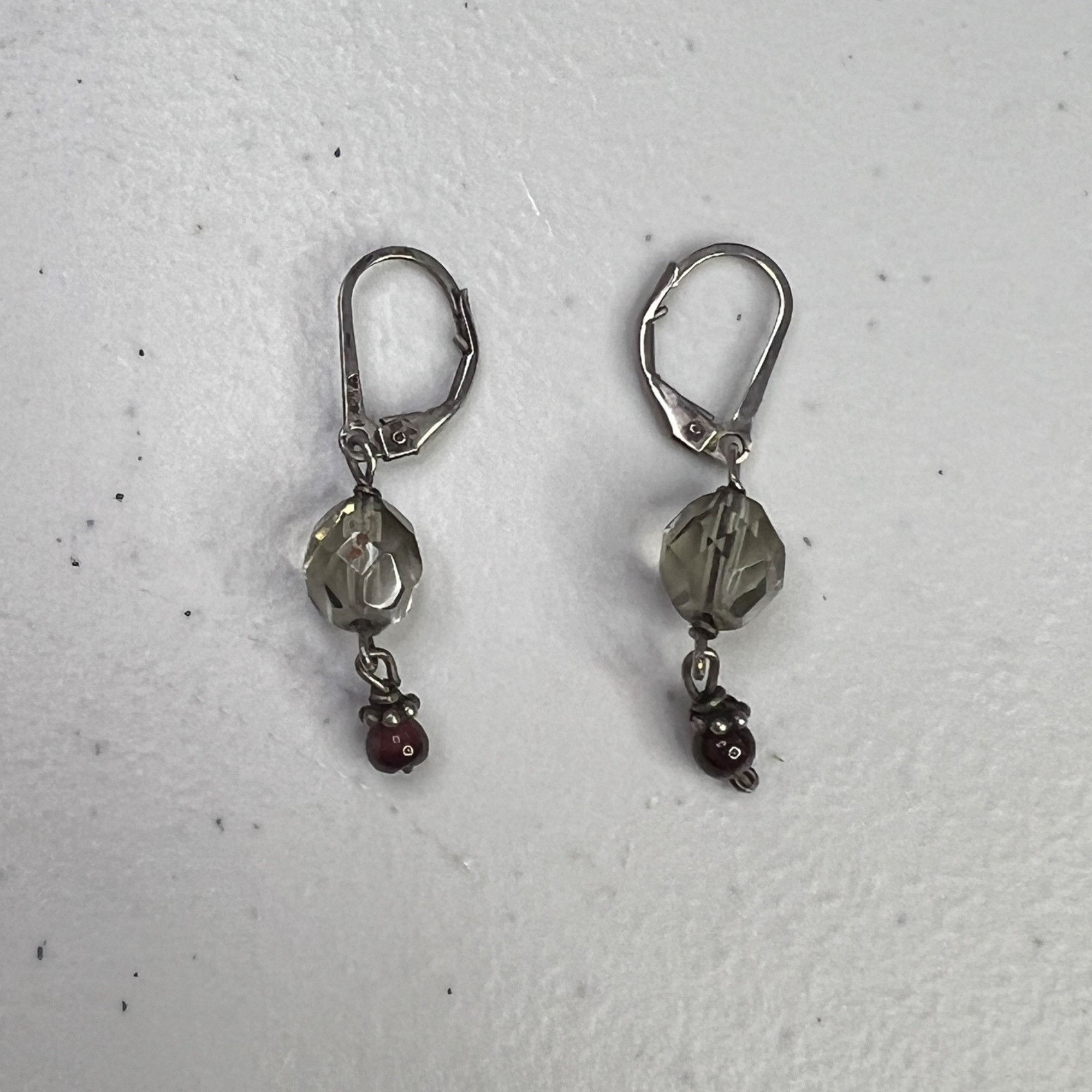 Designer Vintage Silver-Tone Drop Earrings With Faceted Beads Size ONE SIZE - 7 Thumbnail