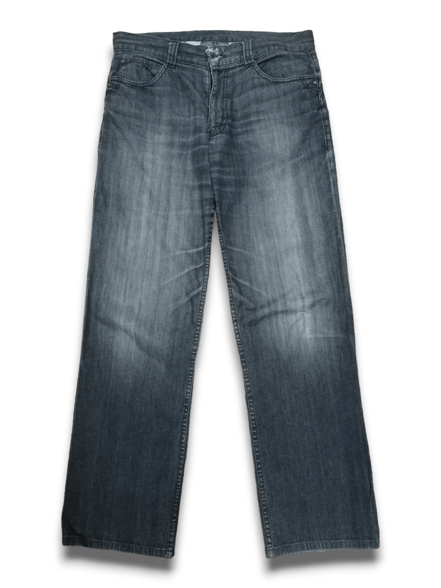 Other Vintage Japanese Brand Buckle Back Baggy Style Denim Pants Size US 33 - 2 Thumbnail
