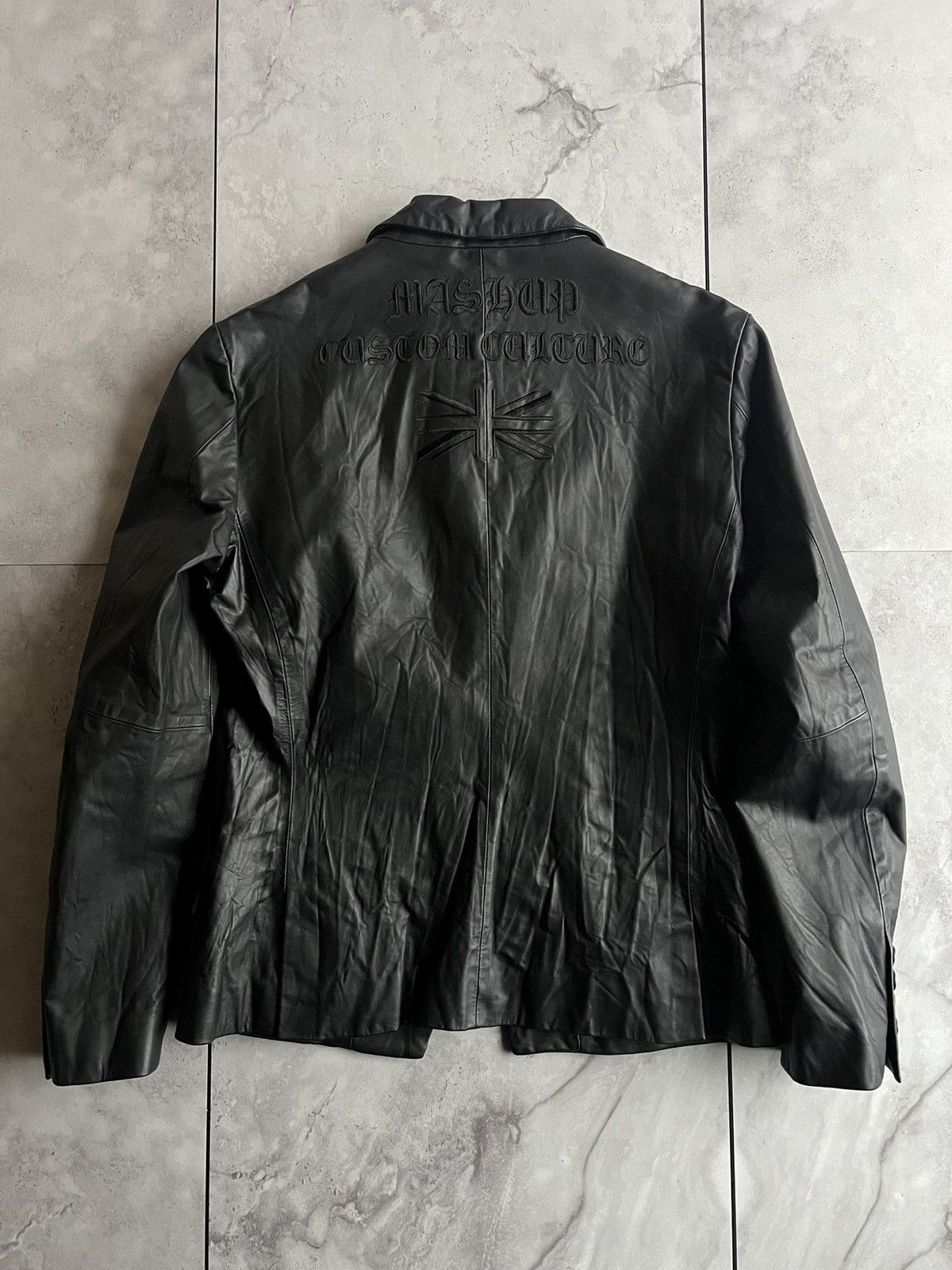 Japanese Brand Custom Couture Leather Embroidered Blazer Size US S / EU 44-46 / 1 - 1 Thumbnail