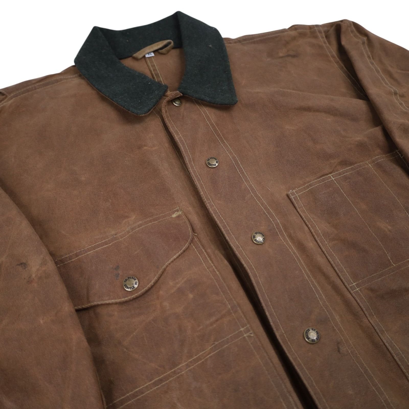 Filson × Vintage Vintage Filson 620 Tin Cloth Waxed Canvas Cruiser Jacket Size US XL / EU 56 / 4 - 5 Thumbnail