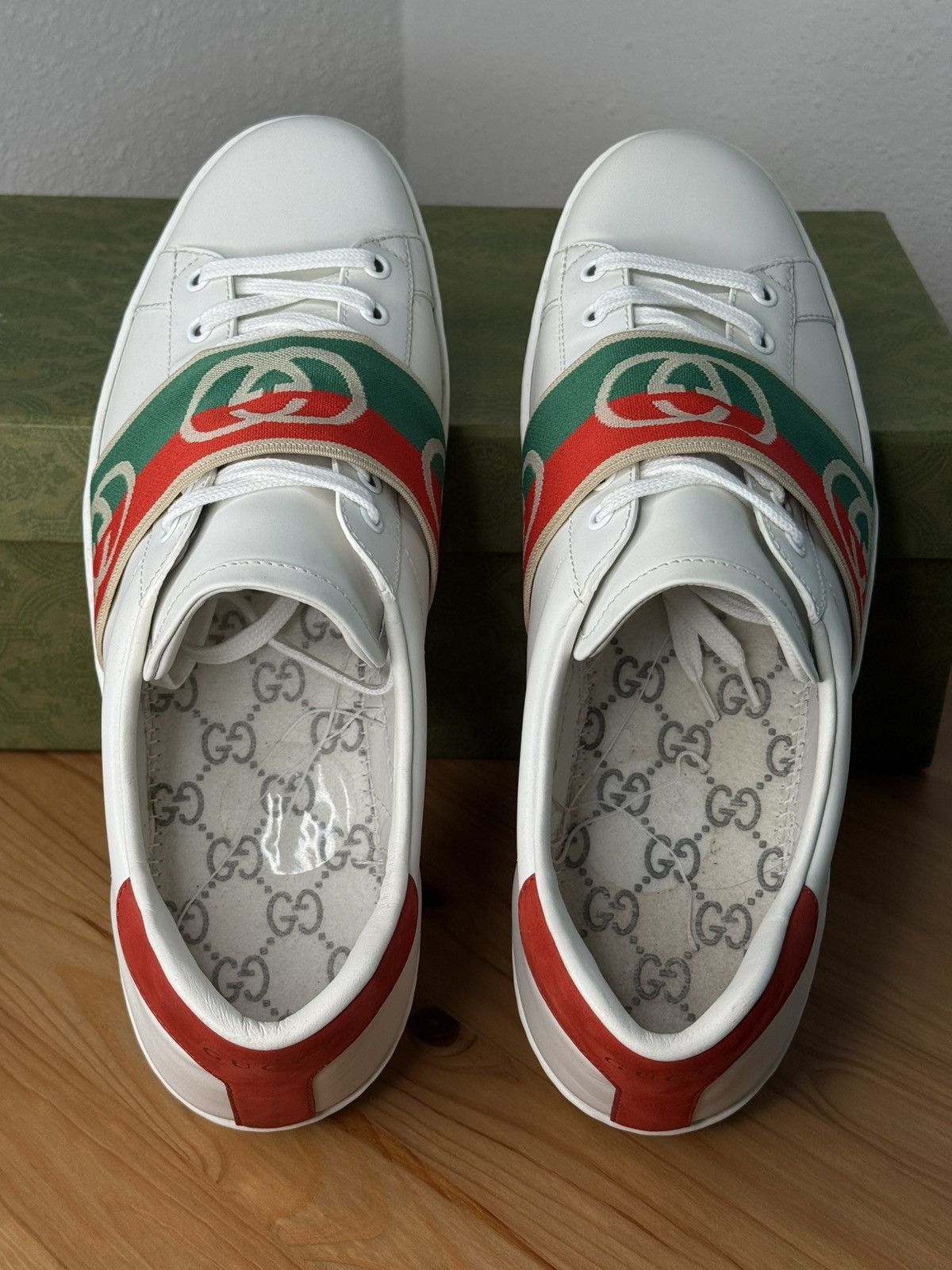 Gucci Gucci Ace Elastic Web Interlocking GG White Size 10 Size US 10 / EU 43 - 7 Thumbnail