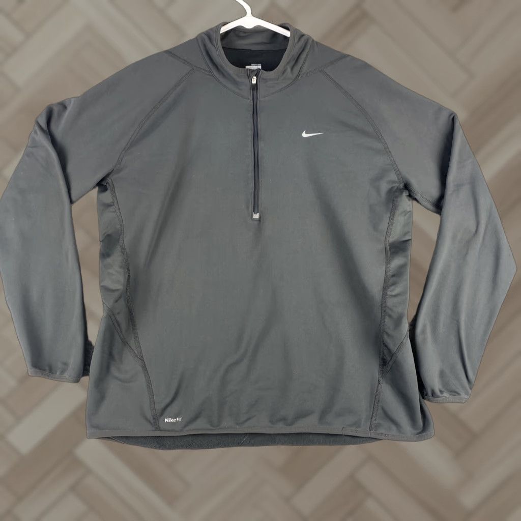 Nike Nike Fit Dry Womens Large Gray Long Sleeve Athletic 1/2 Zip Jacket 42-39 Regular Women Sports Track Jacket 1/2 Zip Size L / US 10 / IT 46 - 1 Thumbnail