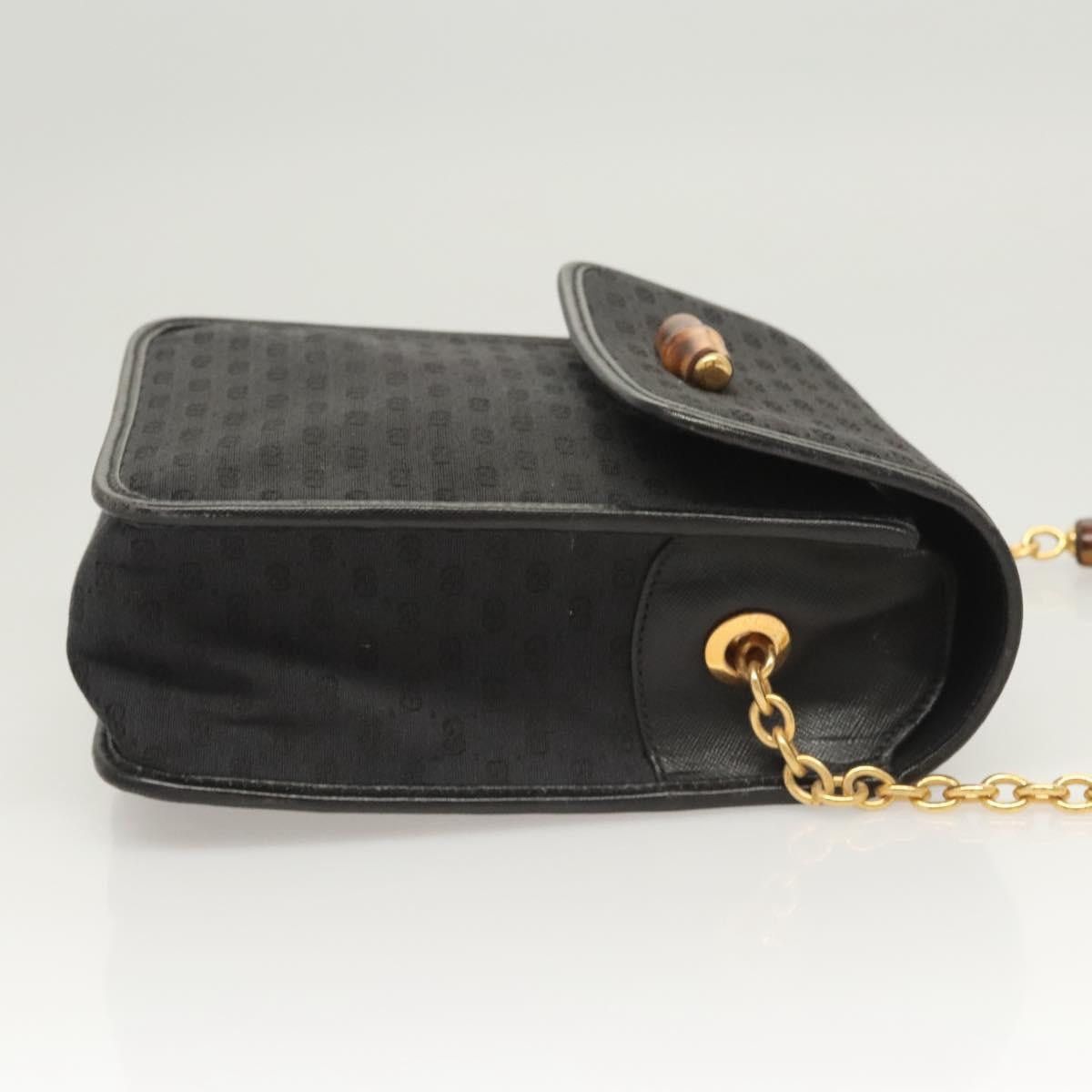 Gucci GUCCI Micro GG Canvas Bamboo Shoulder Bag Pvc Black Gold Size ONE SIZE - 4 Thumbnail