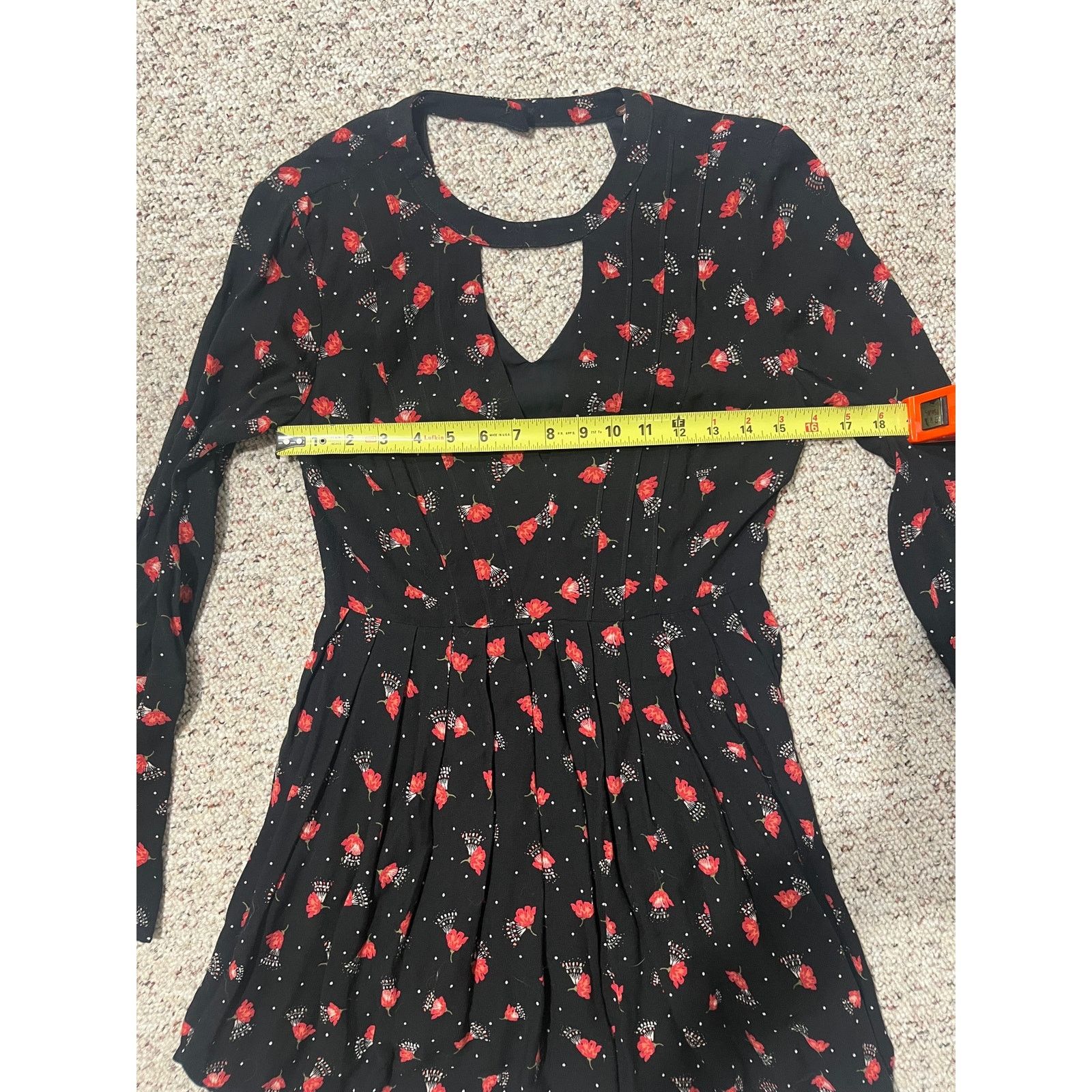 Free People Free People Red Black Floral Tegan Mini Dress Y2K Size 2 Size XS / US 0-2 / IT 36-38 - 4 Thumbnail