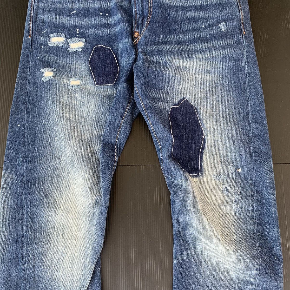 Evisu Evisu distressed Patched Painter Embroided Fish Logo Denim Size US 31 - 7 Thumbnail