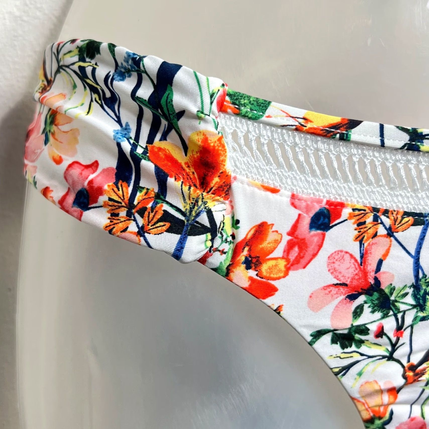 Lucky Brand Lucky Brand Bikini Bottom M White Multicolor Floral Beach Summer Swim Bottom Women Size 32" / US 10 / IT 46 - 3 Thumbnail