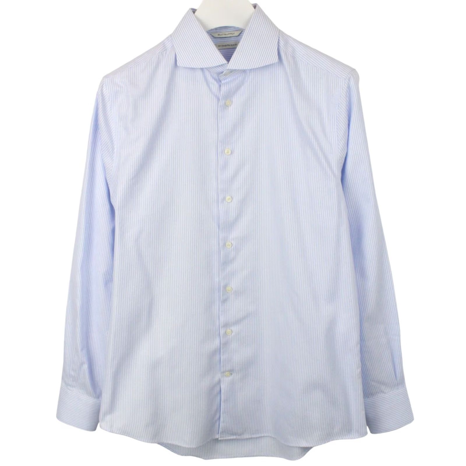 Suitsupply SUITSUPPLY Formal Shirt Men's Extra Slim Fit Blue Pinstriped 41 / 18 Size 42R - 2 Thumbnail