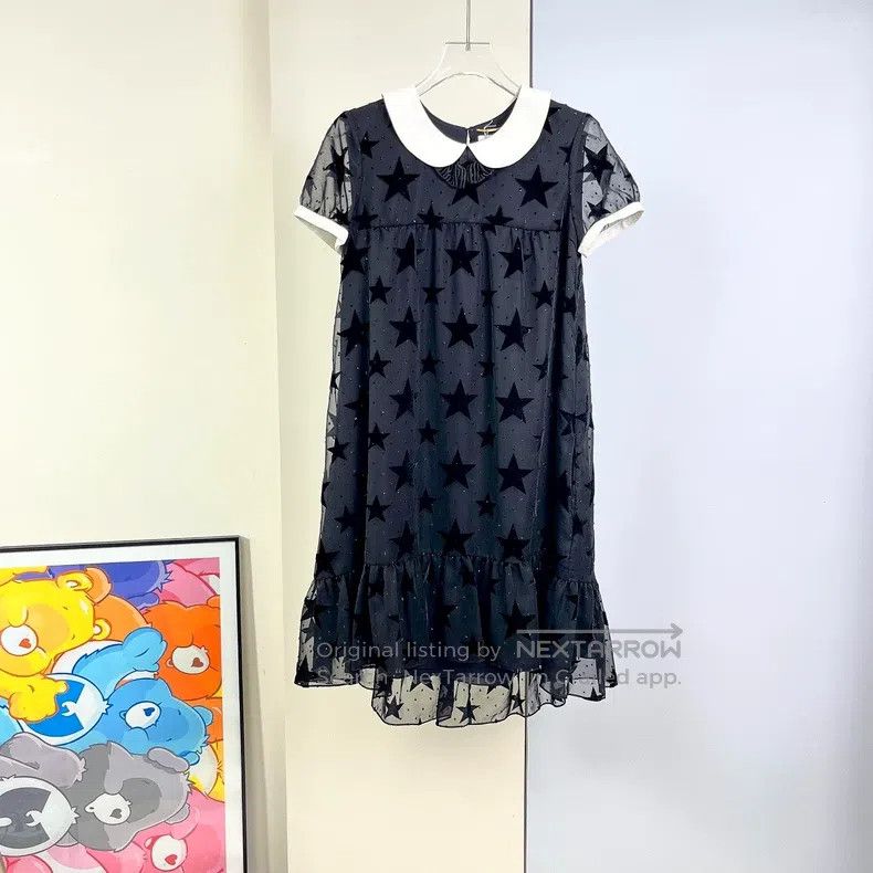 Saint Laurent Paris Saint Laurent Paris Starry plush collar dress Size XXS / US 00 / IT 34 - 1 Thumbnail