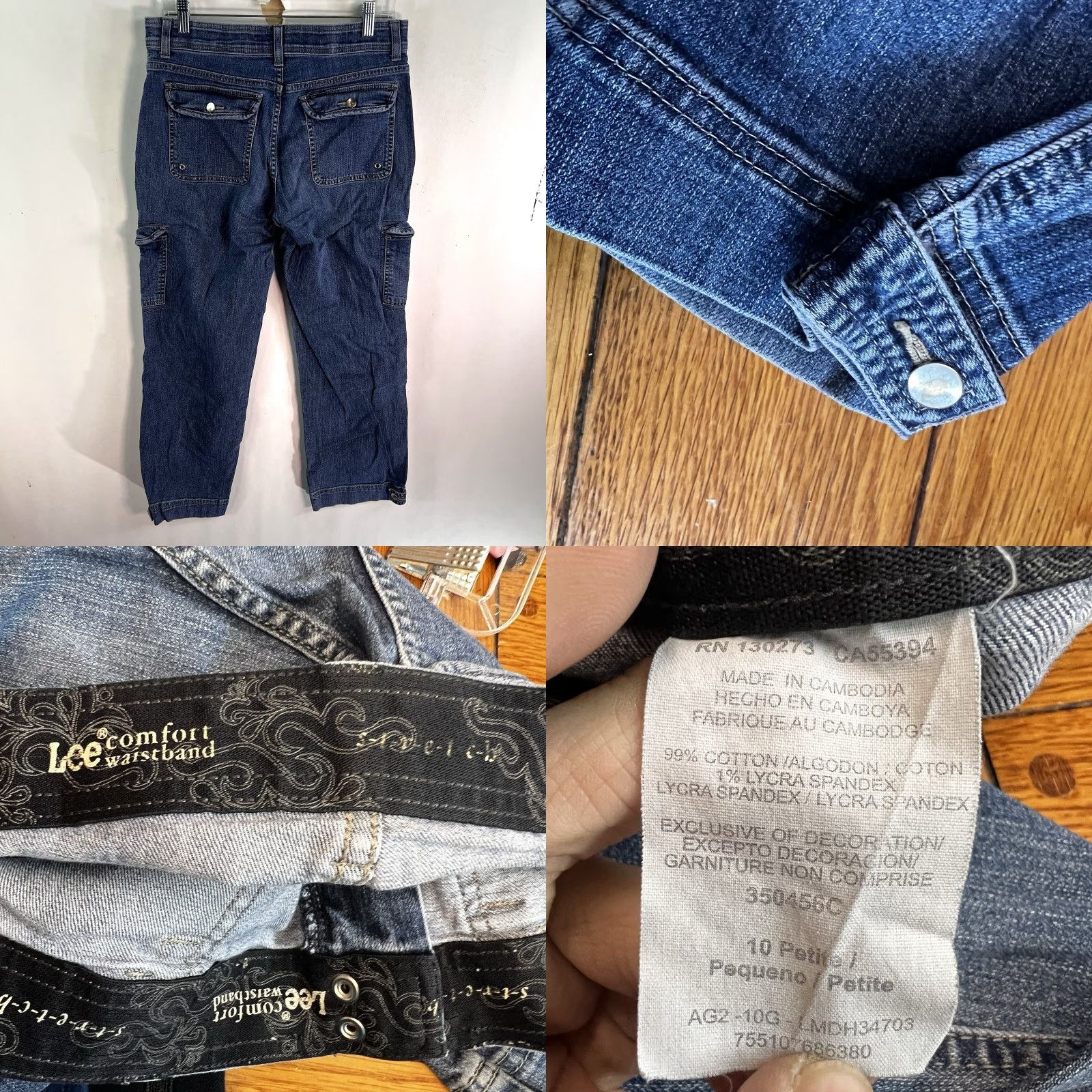 Lee Vintage Lee Women’s Cargo Jeans 10P High-Rise Straight Fit Blue 90s Grunge Hip Hop 28in Inseam Size 32" / US 10 / IT 46 - 8 Thumbnail