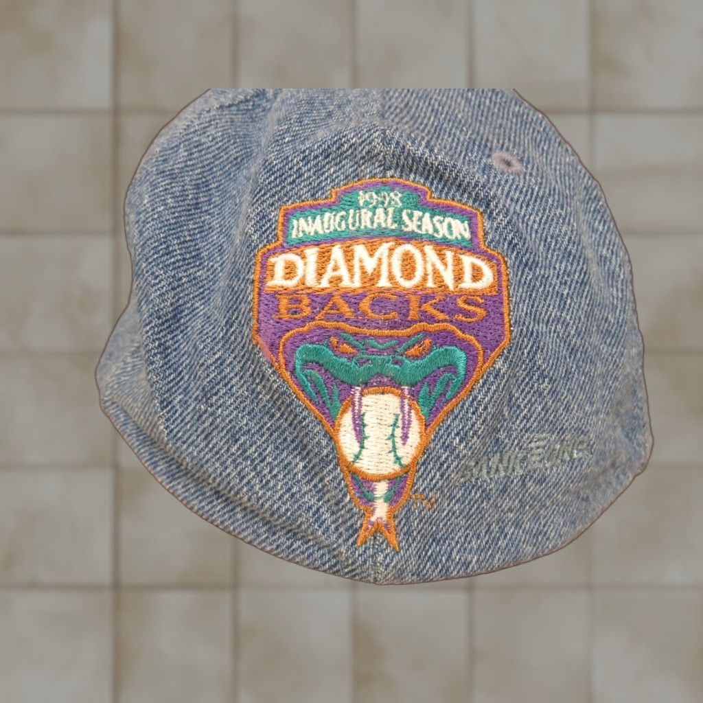 MLB VTG 1998 Diamondbacks Inaugural MLB Denim Trucker Cap Hat HaT Adjustable Snapback Multi-Color Boys Mens Womens (adjust as applicable) Size ONE SIZE - 1 Thumbnail