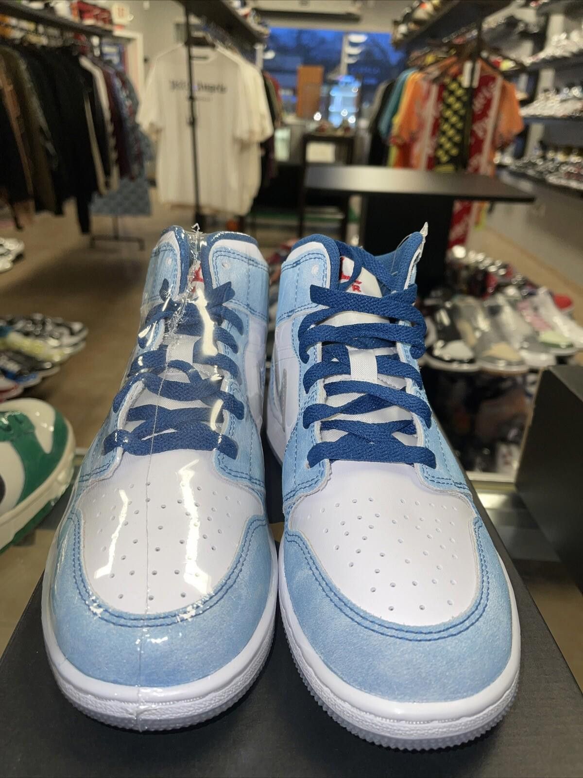 Jordan Brand Nike Air Jordan 1 Mid GS French Blue Red White Size 6.5y/8w Size US 6.5 / EU 39-40 - 2 Thumbnail