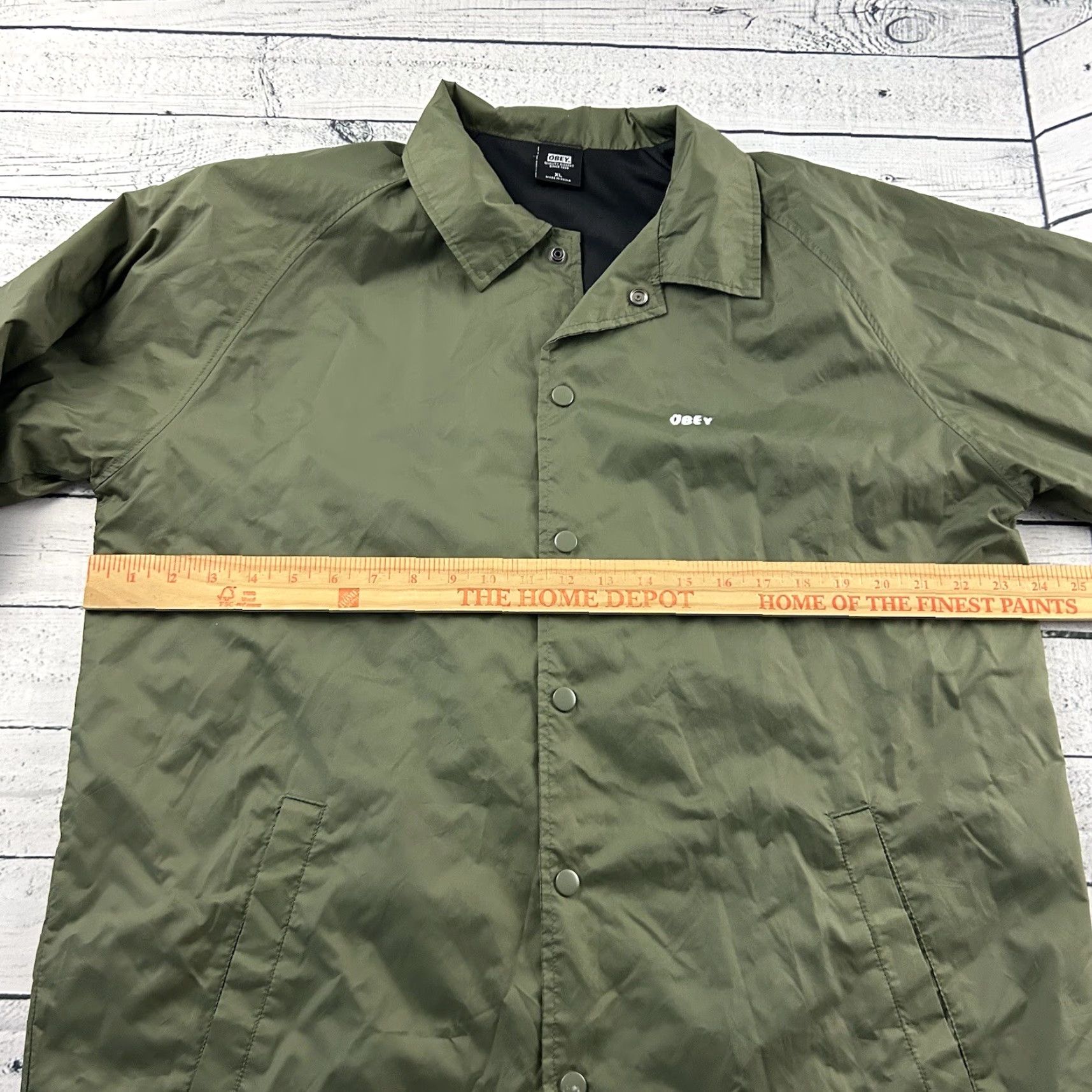 Obey OBEY Jacket Windbreaker Button Snap XL Green Men Size US XL / EU 56 / 4 - 6 Thumbnail