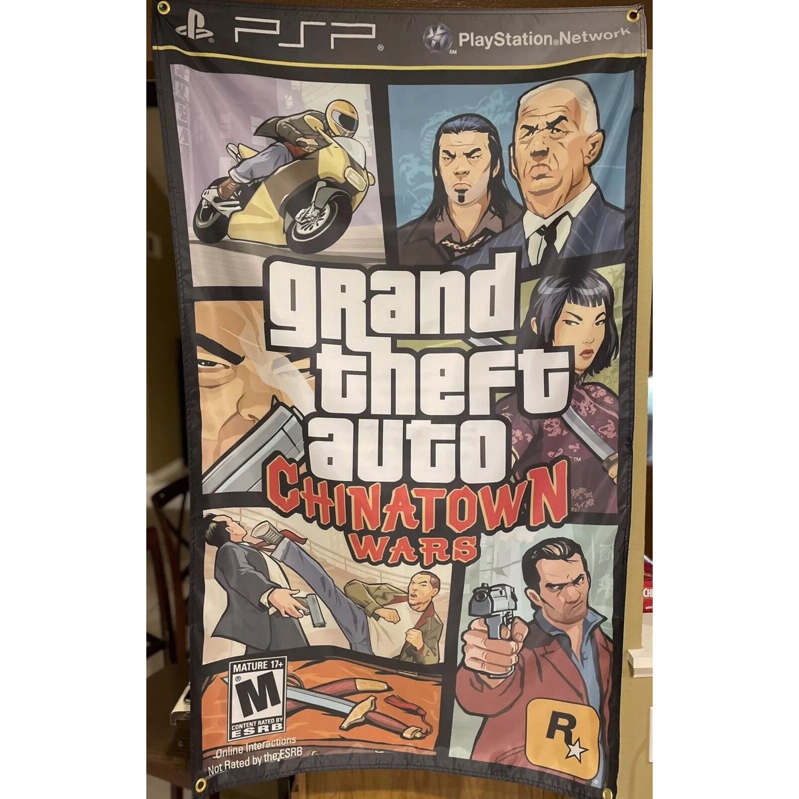 Playstation Grand Theft Auto Chinatown Wars 5' Flag PSP PlayStation GTA Size ONE SIZE - 1 Thumbnail