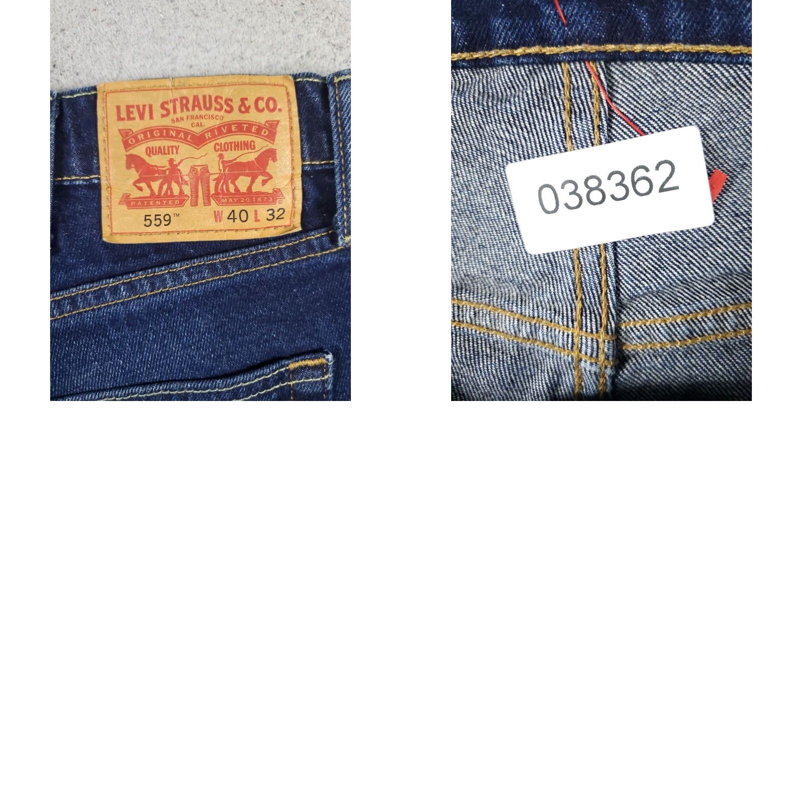 Levi's Levis 559 Mens Blue Relaxed Straight Leg Jeans Size 40x32 Cotton Size US 40 / EU 56 - 8 Thumbnail