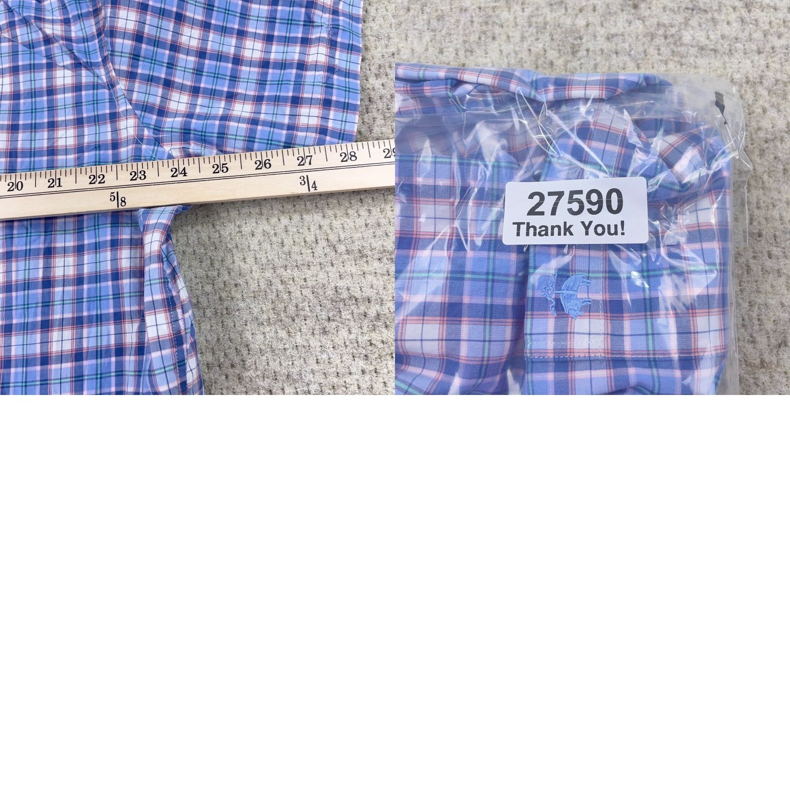 Brooks Brothers Brooks Brothers Button-Up Shirt Men XL Blue Plaid Short Sleeve Casual Dress Size 46R - 8 Thumbnail
